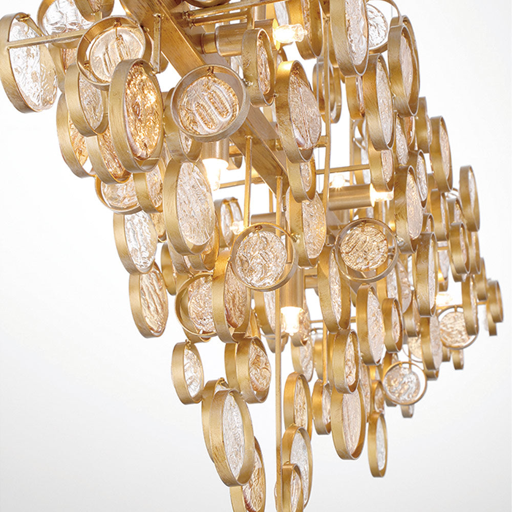 Trento Modern Clustered Glass Linear Chandelier - Sleek Crystal Pendant Lighting Fixture for Dining Room, Kitchen Island, Living Room, and Bedroom