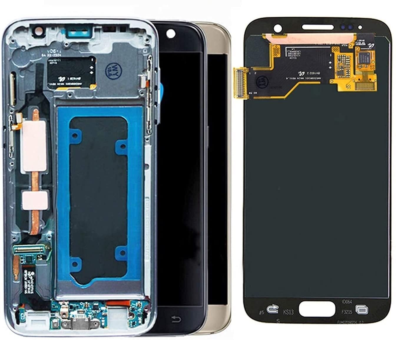 Original Samsung Galaxy S7 G930F/G930A/G930 LCD Display Touch Screen Digitizer Assembly Replacement - White with Frame - Perfect for Screen Repair & DIY Replacement - Mobile Phone Accessories for Home, Office & Travel Use