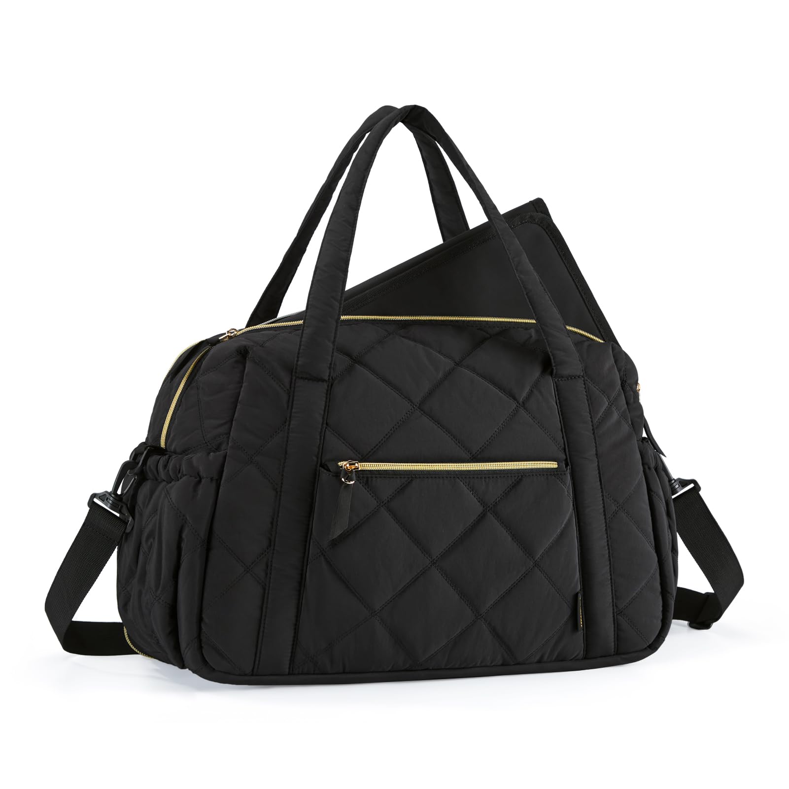 Mommore Large Expandable Diaper Bag Tote for Twins & 2 Kids - Quilted Baby Travel Bag, Hospital Essentials for Mom & Weekender Organizer | Perfect for Daycare, Travel & Family Outings