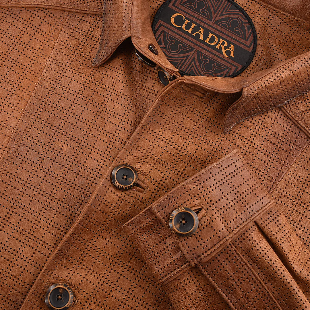 Men's Brown Casual Lambskin Blouson Shirt - Stylish Cuadra Fashion Jacket for Everyday Wear | Perfect for Office, Outings & Date Nights