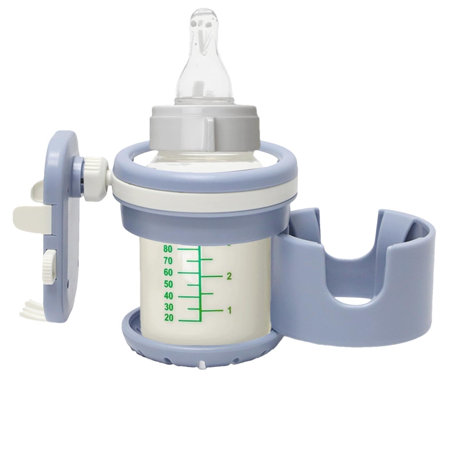 Rotating Pram Cup Holder - Universal Drink Bottle Organizer for Strollers, Wheelchairs & Nursing Carts | Convenient Coffee Cup Holder for Parents & Caregivers On-The-Go