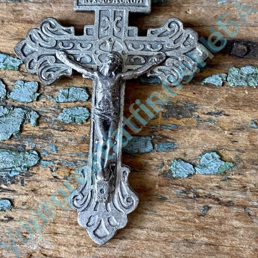 Vintage Cast Aluminum Crucifix Pendant Necklace - Religious Cross Jewelry for Men & Women - Perfect for Church, Daily Wear & Gift Giving