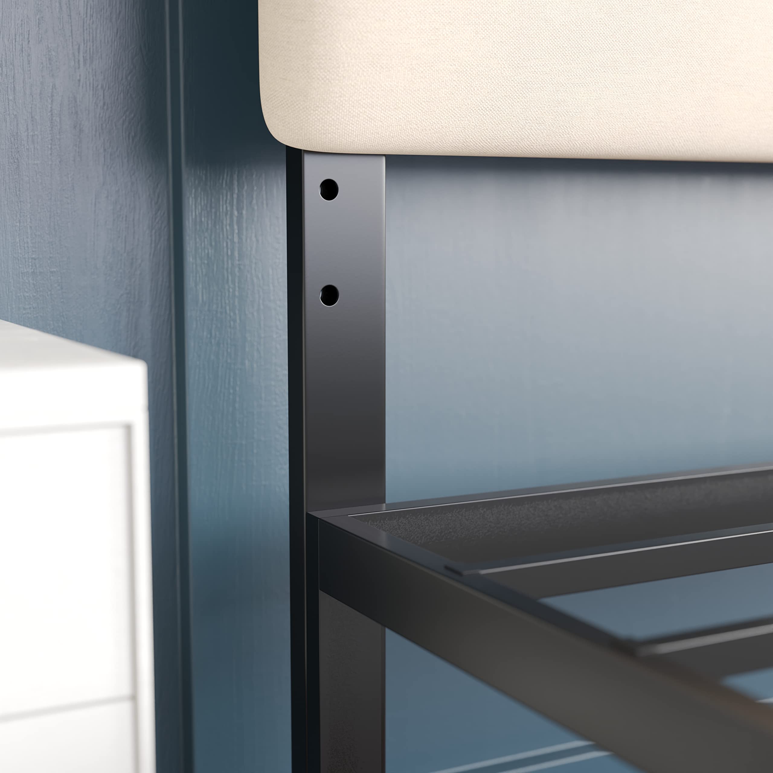 Emma & Oliver Gannon Twin Headboard - Cream Fabric Upholstered Adjustable Height Bed Headboard - Easy 30-Min Assembly - Fits Most Bed Frames (Not Included) - Perfect for Kids' Rooms, Guest Bedrooms & Dorm Decor