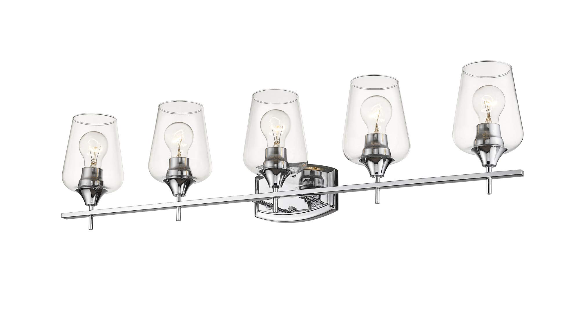 Z-Lite 5 Light Vanity Bathroom Lighting Fixture 473-5V-OBR, Clear Glass Shades - Perfect for Modern Bathroom Makeover & Vanity Mirror Illumination
