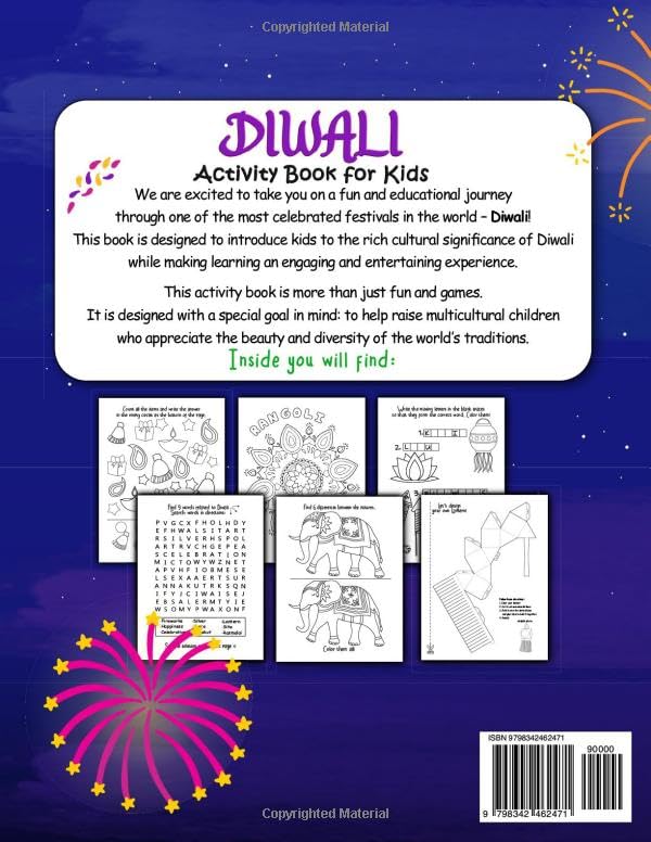 Diwali Activity Book for Kids: Hindu Festival Coloring Book with Diyas, Lights & Rangoli - Fun Holiday Crafts for Children | Perfect for Diwali Celebrations, Classroom Activities & Cultural Learning