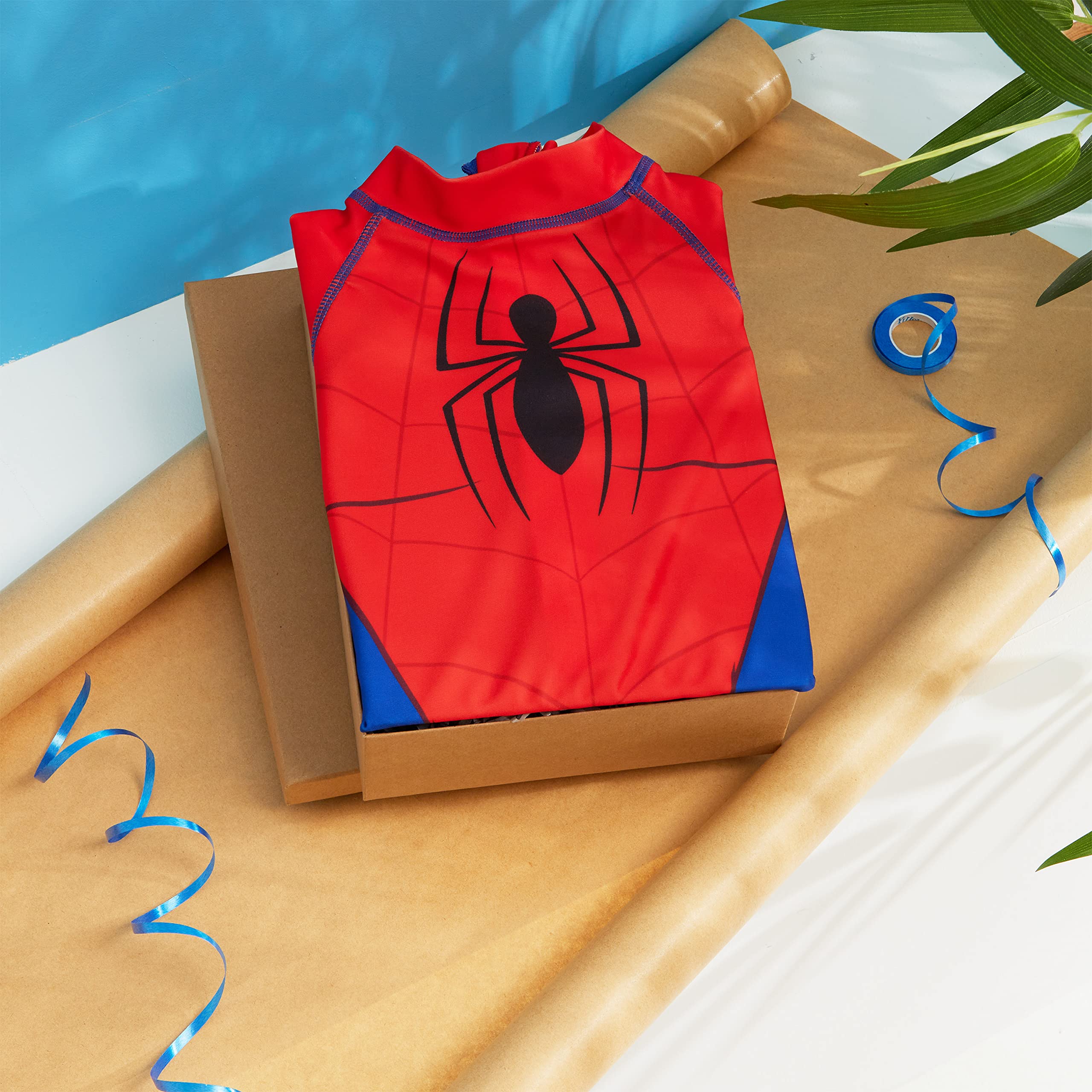 Marvel Kids Rash Guard Swimsuit - UPF 50+ Sun Protection, Full Body Swimwear for Boys & Girls - Perfect for Beach, Pool & Summer Vacation Activities