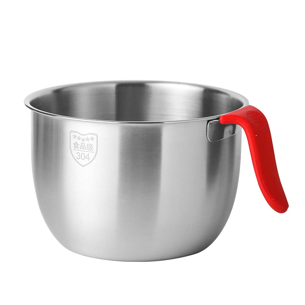 Premium Stainless Steel Mixing Bowls Set - 2-Tone Polished German Kitchen Bowls for Cooking, Baking & Food Prep - 8.27x5.51inch Easy Clean Bowls for Salad, Mixing, Serving & Meal Prep - Ideal for Home Chefs & Professional Kitchens