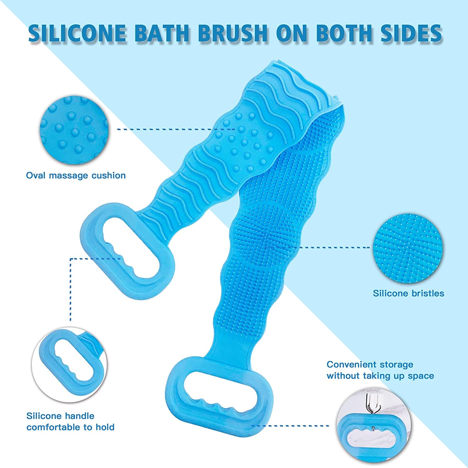 WingAge Silicone Body Scrubber - Exfoliating Shower Brush for Deep Cleaning & Massage - Perfect for Men & Women