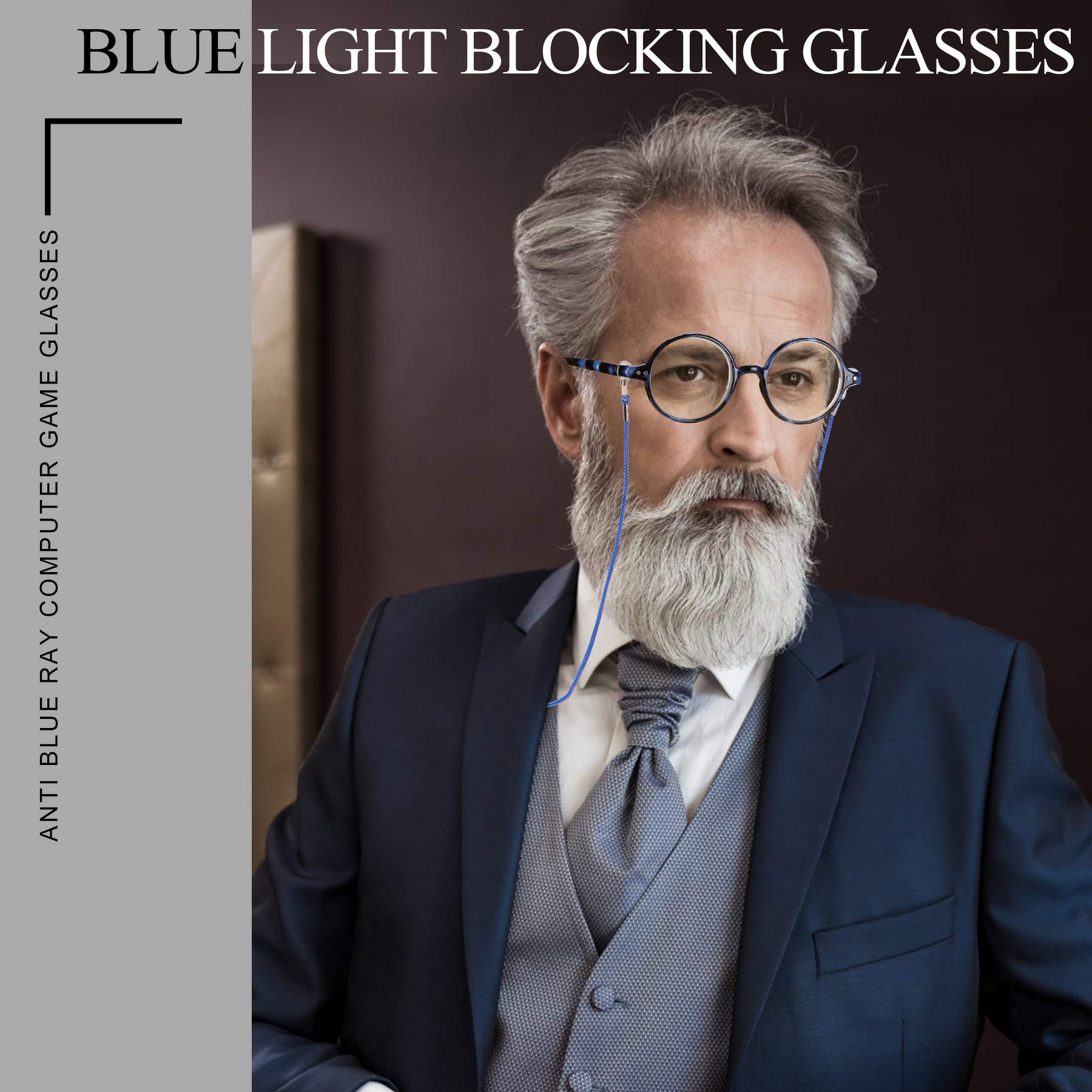 Blue Light Blocking Reading Glasses for Women & Men - Ultra Lightweight Round Readers with Anti-Glare Lenses - Perfect for Computer Work, Reading & Screen Time