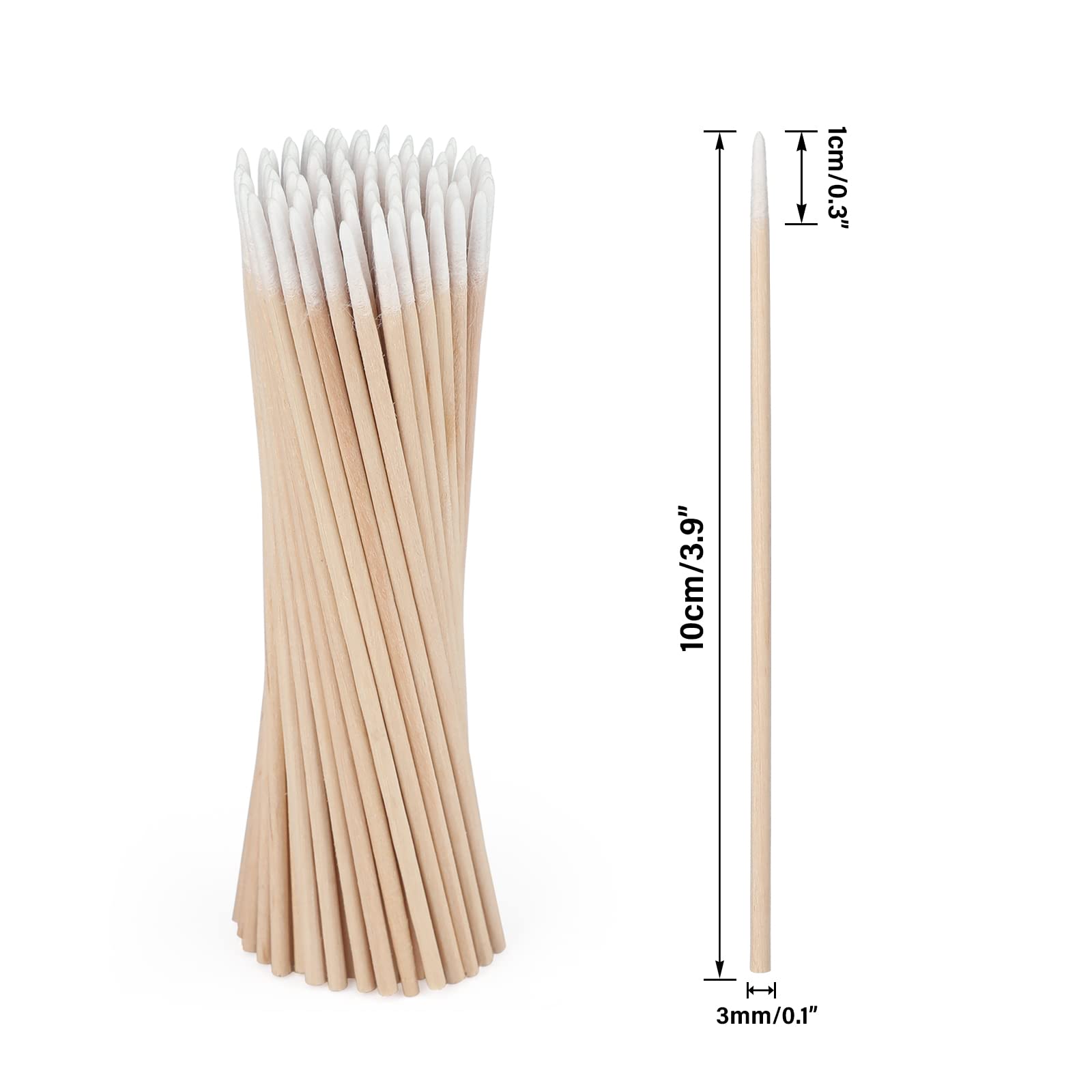 GCQQ 400pcs Disposable Wooden Micro Brushes - Fine Tip Applicator Brushes for Cleaning, Makeup, Nail Art & Electronics Repair - Perfect for DIY Crafts, Beauty Salon & Precision Cleaning