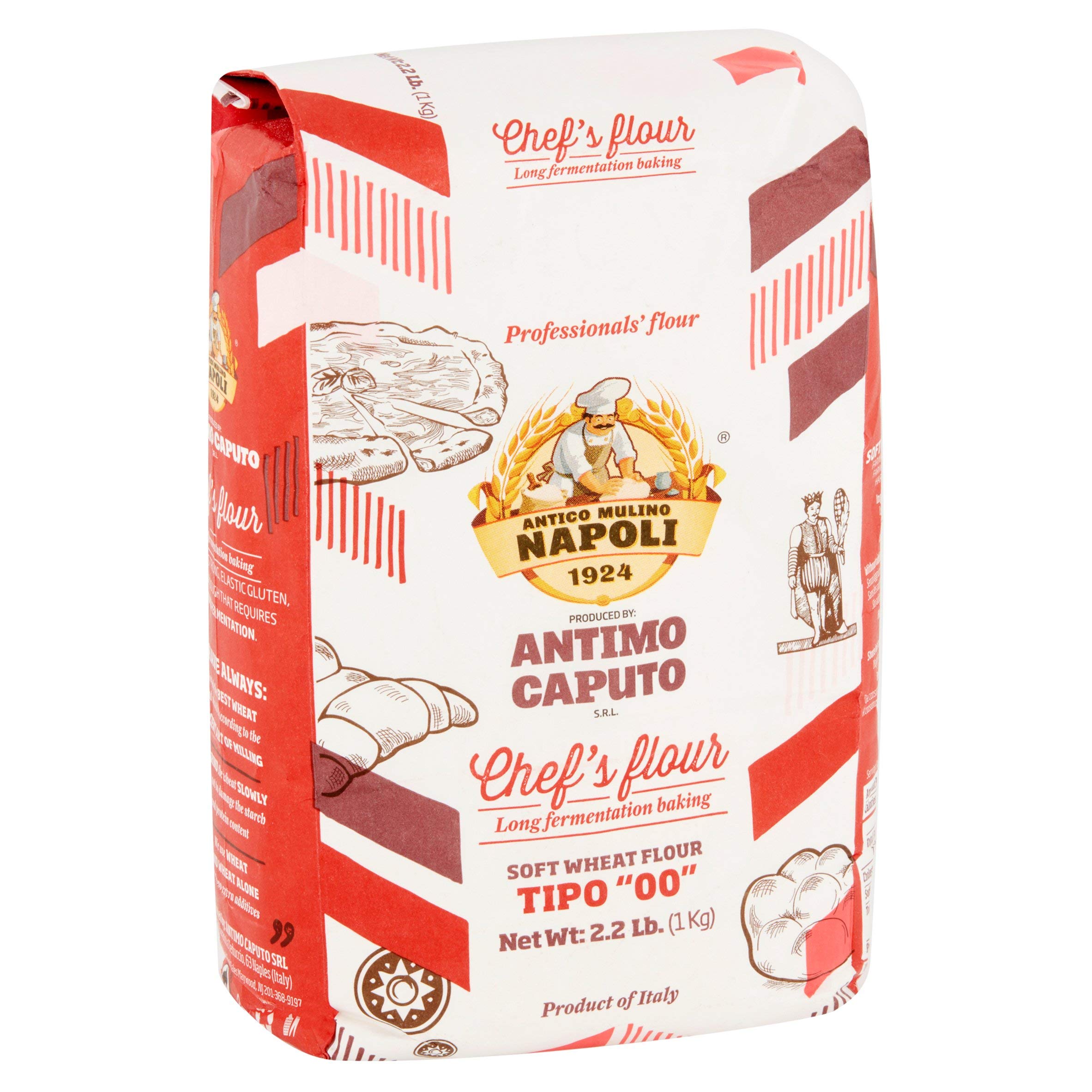 Antimo Caputo Chefs Flour 2.2 LB (Pack of 10) - Premium Italian 00 Double Zero Soft Wheat Flour for Perfect Pizza Dough, Artisan Bread & Homemade Pasta - Ideal for Professional Chefs & Home Bakers