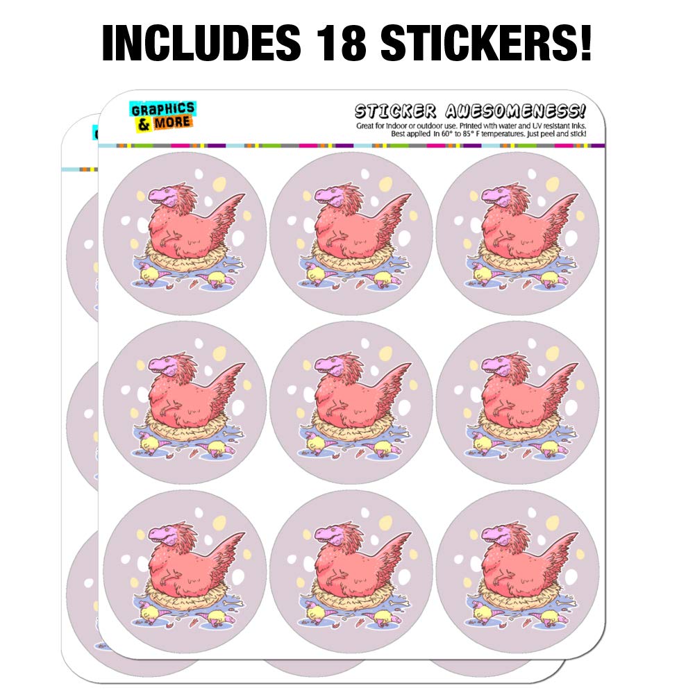 Feathered Tyrannosaurus Rex Dinosaur with Babies Stickers - Planner, Calendar, Scrapbooking, Crafting Supplies - Perfect for Journals, DIY Projects, and School Decorations