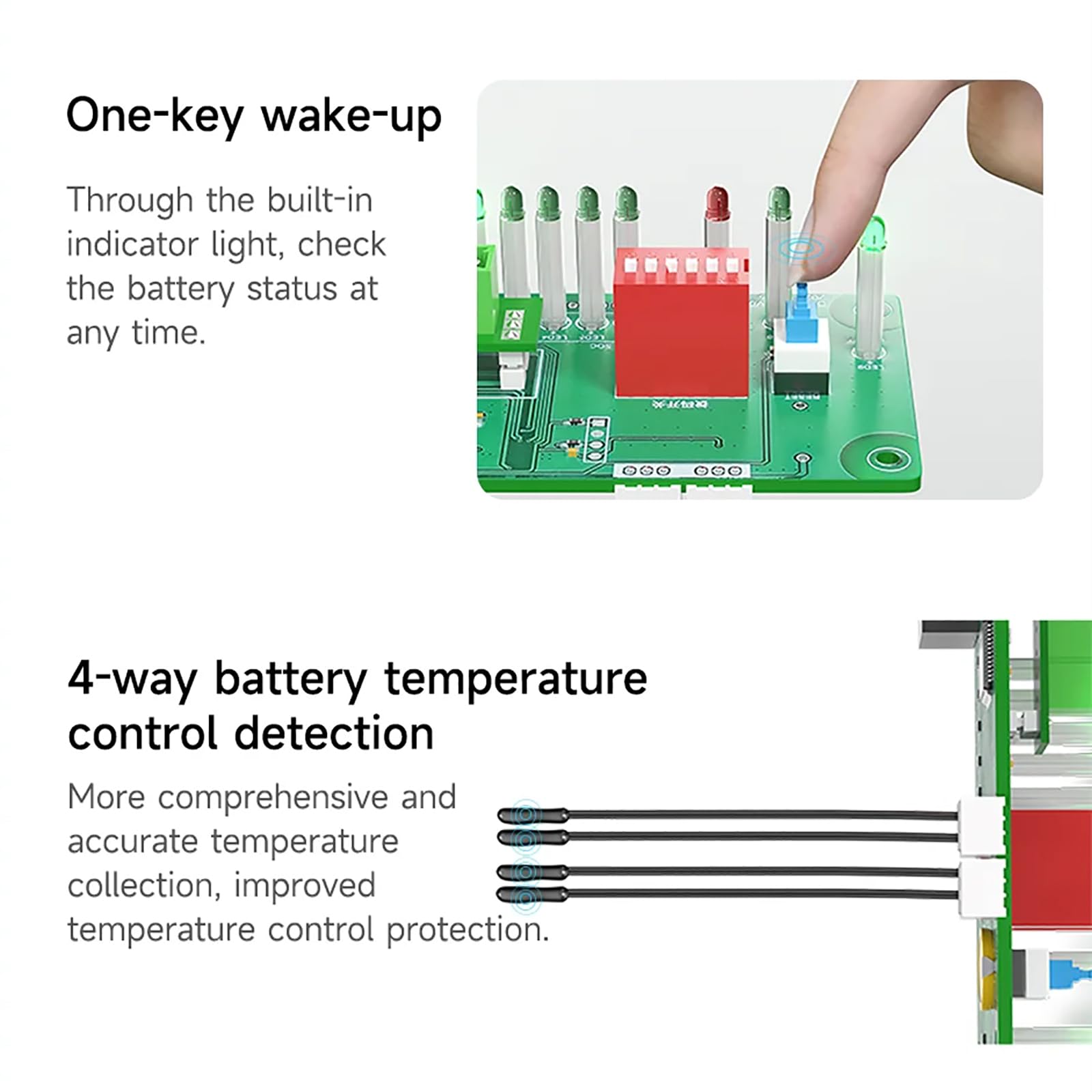 High-Quality 4/6/8Pin PHB2.0 24AWG 300mm Lithium Battery Ribbon Cable - BMS Accessories with USB RS485 & 4.3