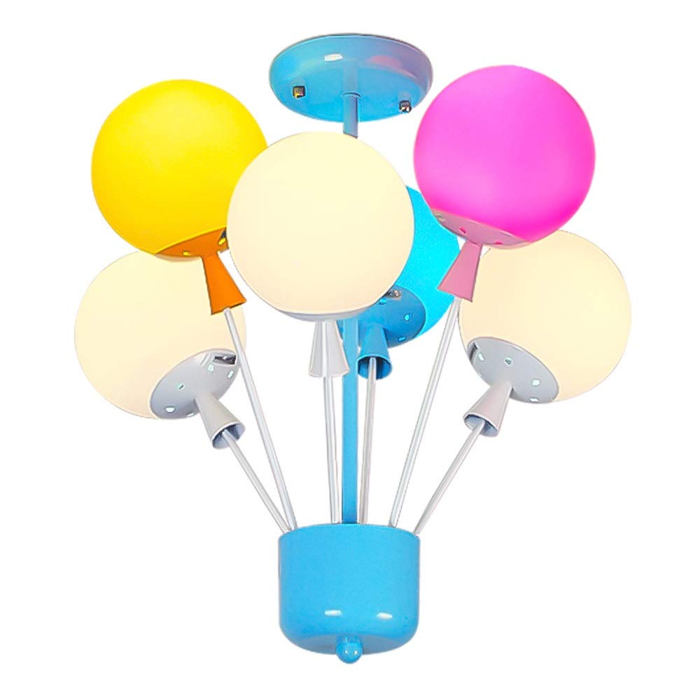 Colorful Balloon Ceiling Lights - Set of 6 Modern Kids Room Lampshades, Minimalist Nursery Lighting for Boys & Girls Bedroom Decor - Perfect for Birthday Parties, Children's Playroom and Baby Shower Decorations