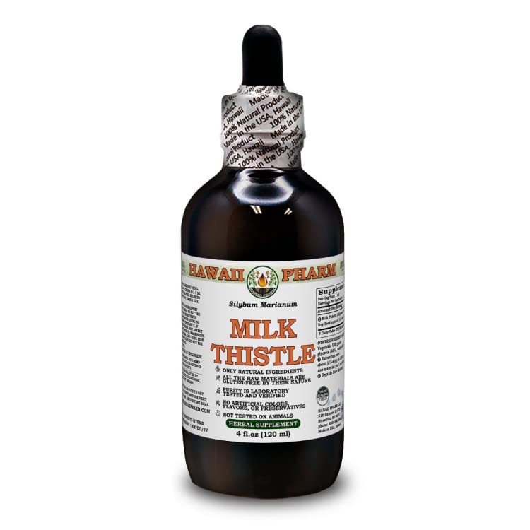 Organic Milk Thistle Seed Extract (Silybum Marianum) - Alcohol-Free Glycerite Liquid Supplement 4oz (120ml) - Liver Support, Detox & Digestive Health - Perfect for Daily Wellness & Herbal Remedies