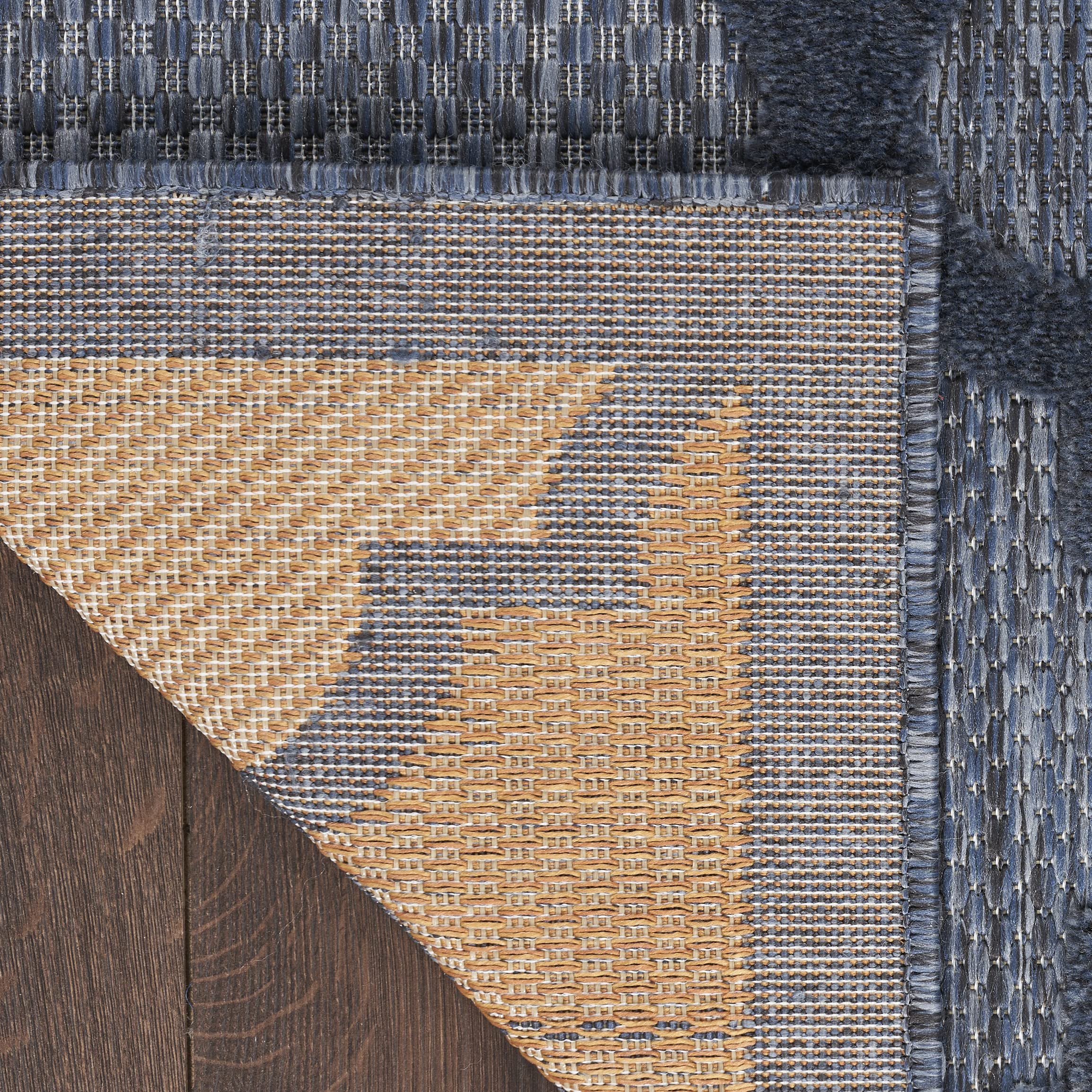 Nourison Easy Care Moroccan Navy Blue 8' x 10' Area Rug - Trellis Pattern, Non-Shedding & Easy Cleaning - Perfect for Bedroom, Living Room, Dining Room, Backyard, Deck & Patio (8x10) - Adds Style to Indoor & Outdoor Spaces