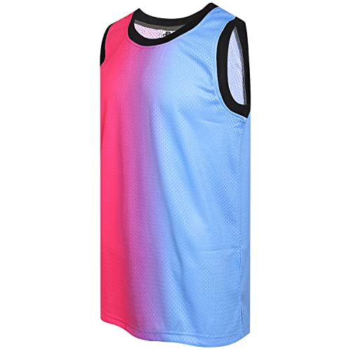 Hot Pink-light Blue Gradient Jersey
