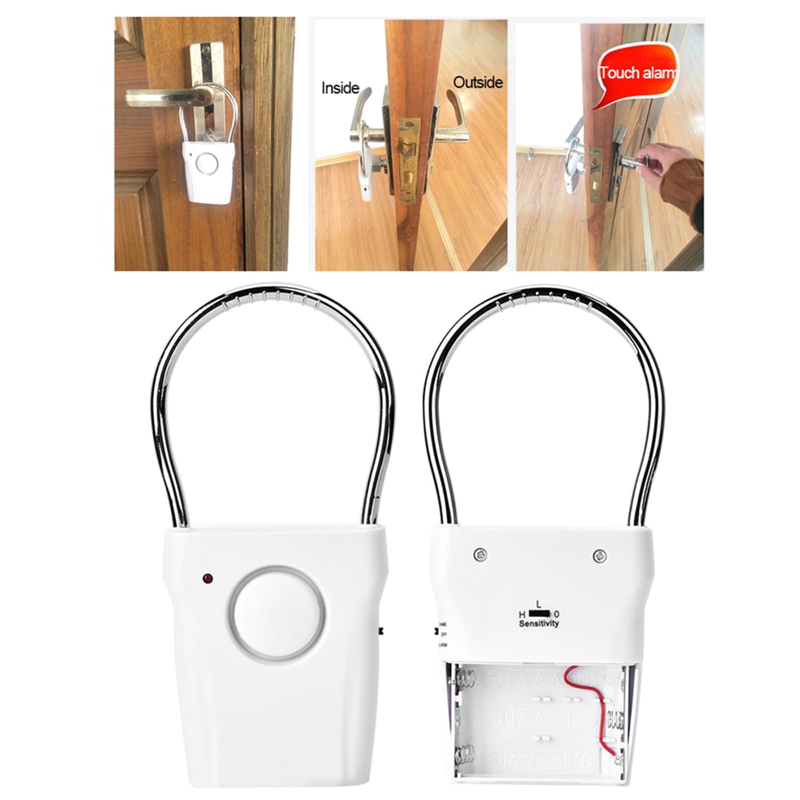 120dB Loud Door Handle Alarm - Security Door & Window Entry Alarm with Doorknob Sensor for Home Security & Child Safety | Perfect for Apartments, Dorms, and Vacation Rentals