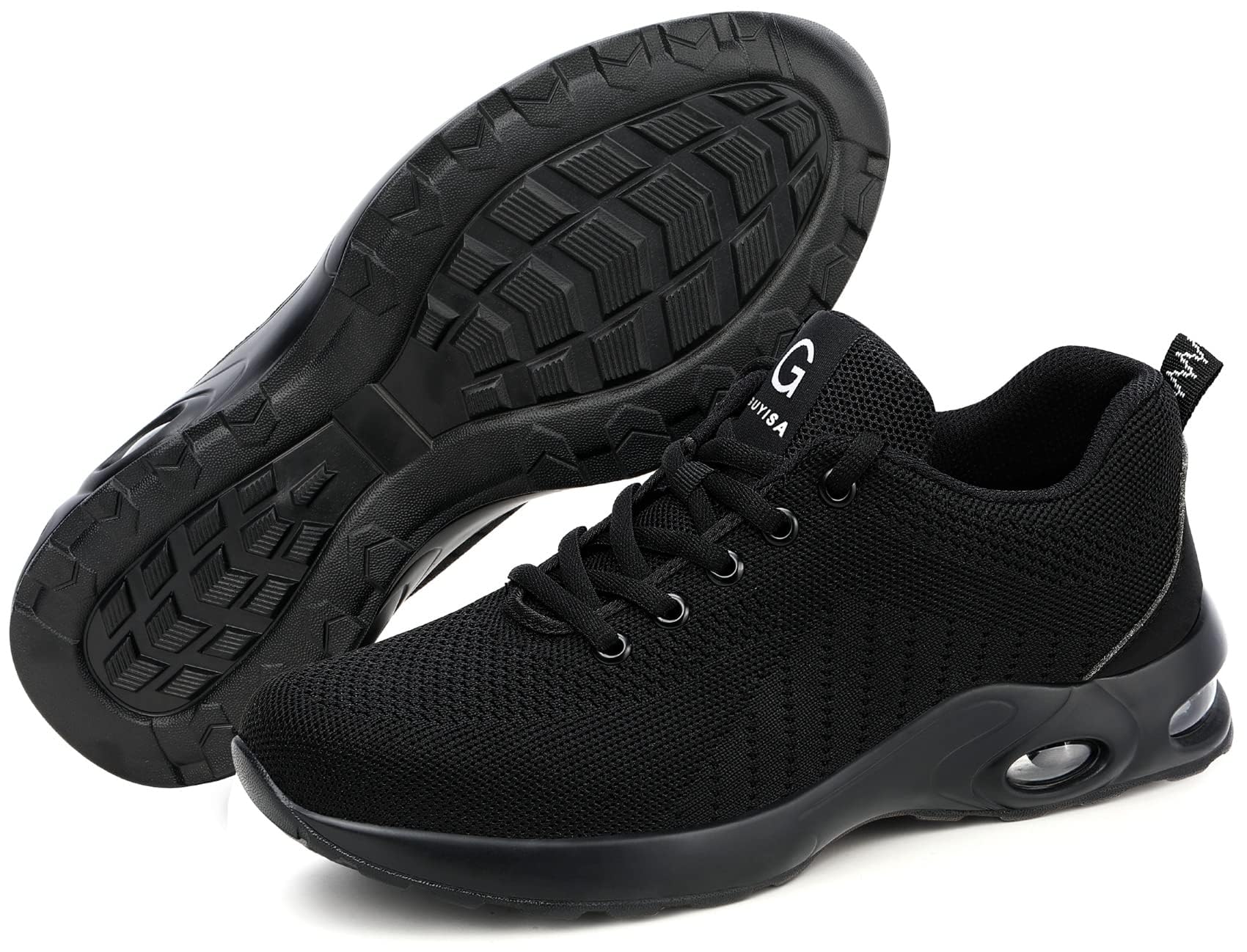 Tinefiy Steel Toe Shoes for Men & Women - Lightweight Air Cushion Safety Sneakers with Slip Resistant Work Design | Indestructible Safety Toe Tennis Shoes for Construction, Warehouse & Outdoor Work
