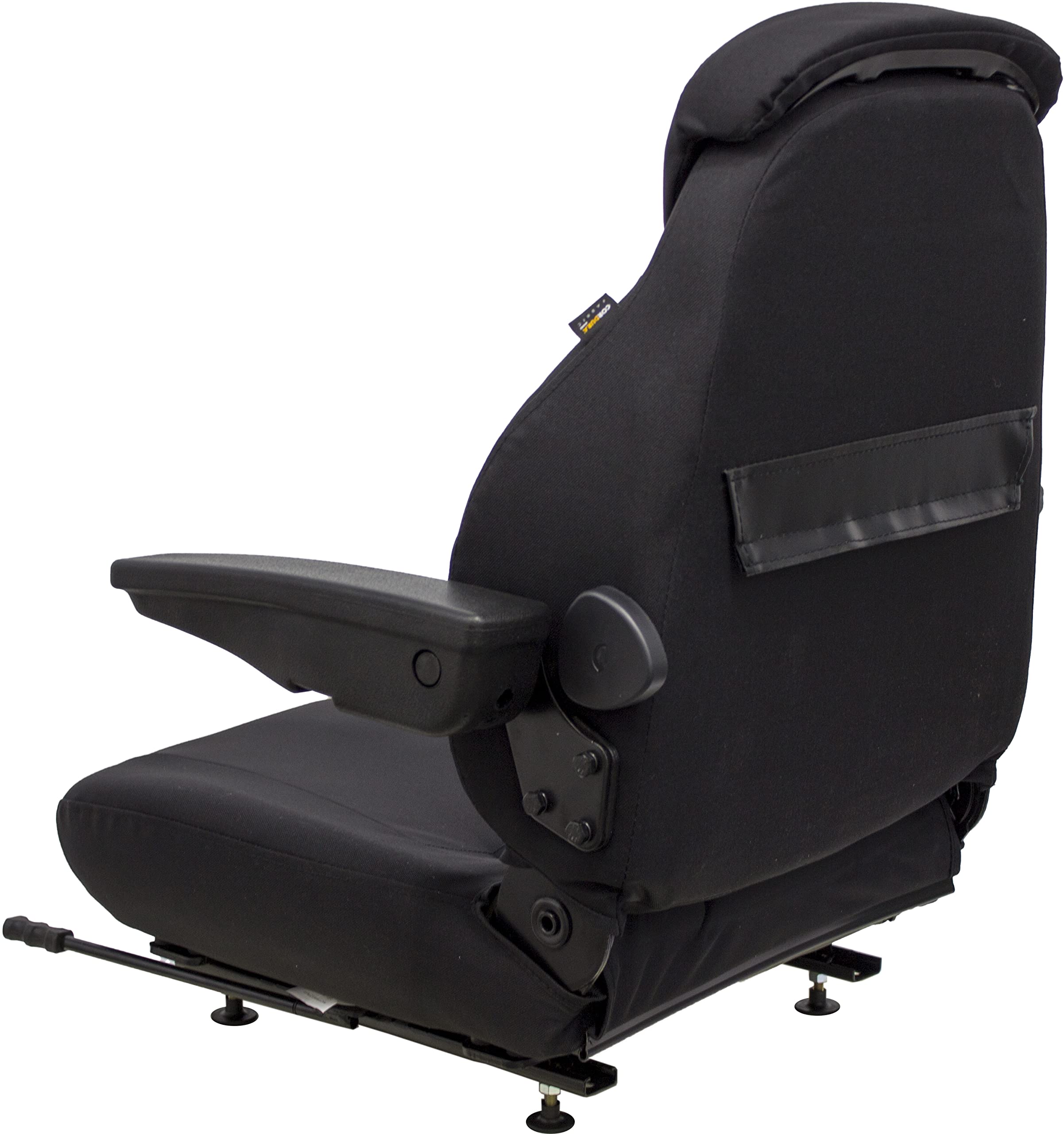 Universal Tractor Seat KM 440 with Adjustable Slide Rails - Heavy Duty Black Replacement Seat for John Deere, Kubota & Farm Tractors - Perfect for Farming, Landscaping & Outdoor Equipment