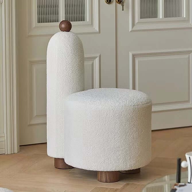 White Boucle Sherpa Tripod Accent Chair - Pink Boucle Sherpa Chair for Living Room, Bedroom & Office - Cozy Modern Seating for Home Decor