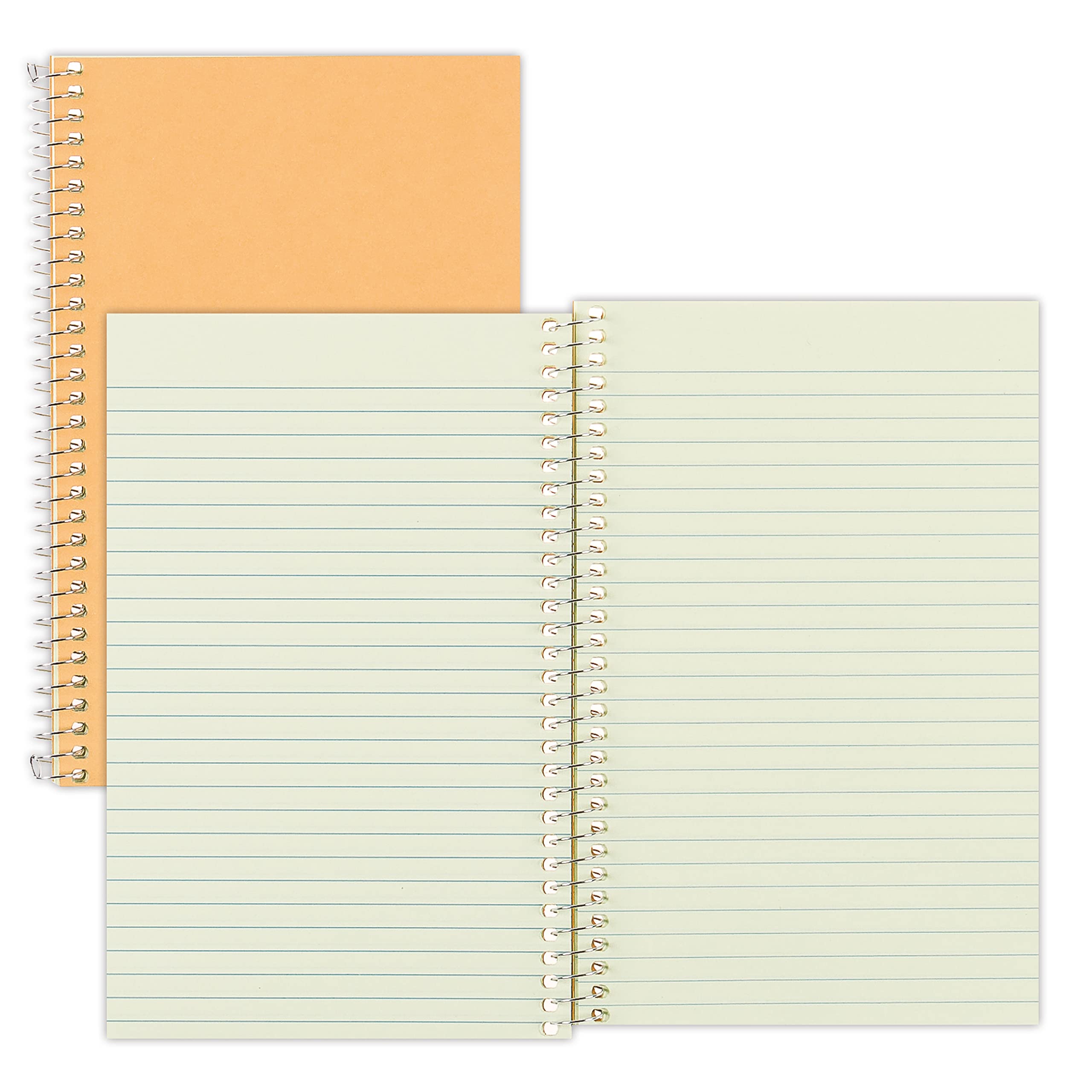 Premium National Single-Subject Wirebound Notebooks - Narrow Rule, 80 Sheets (7.75 x 5 Inches), Brown Paperboard Cover - Perfect for School, Office & Journaling