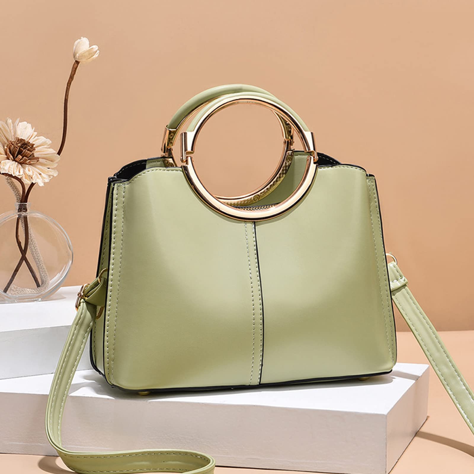 Stylish NICOLE & DORIS Women's PU Leather Crossbody Bag - Small Top Handle Shoulder Purse for Work, Travel & Daily Use | Elegant Bowler & Messenger Handbag for Ladies