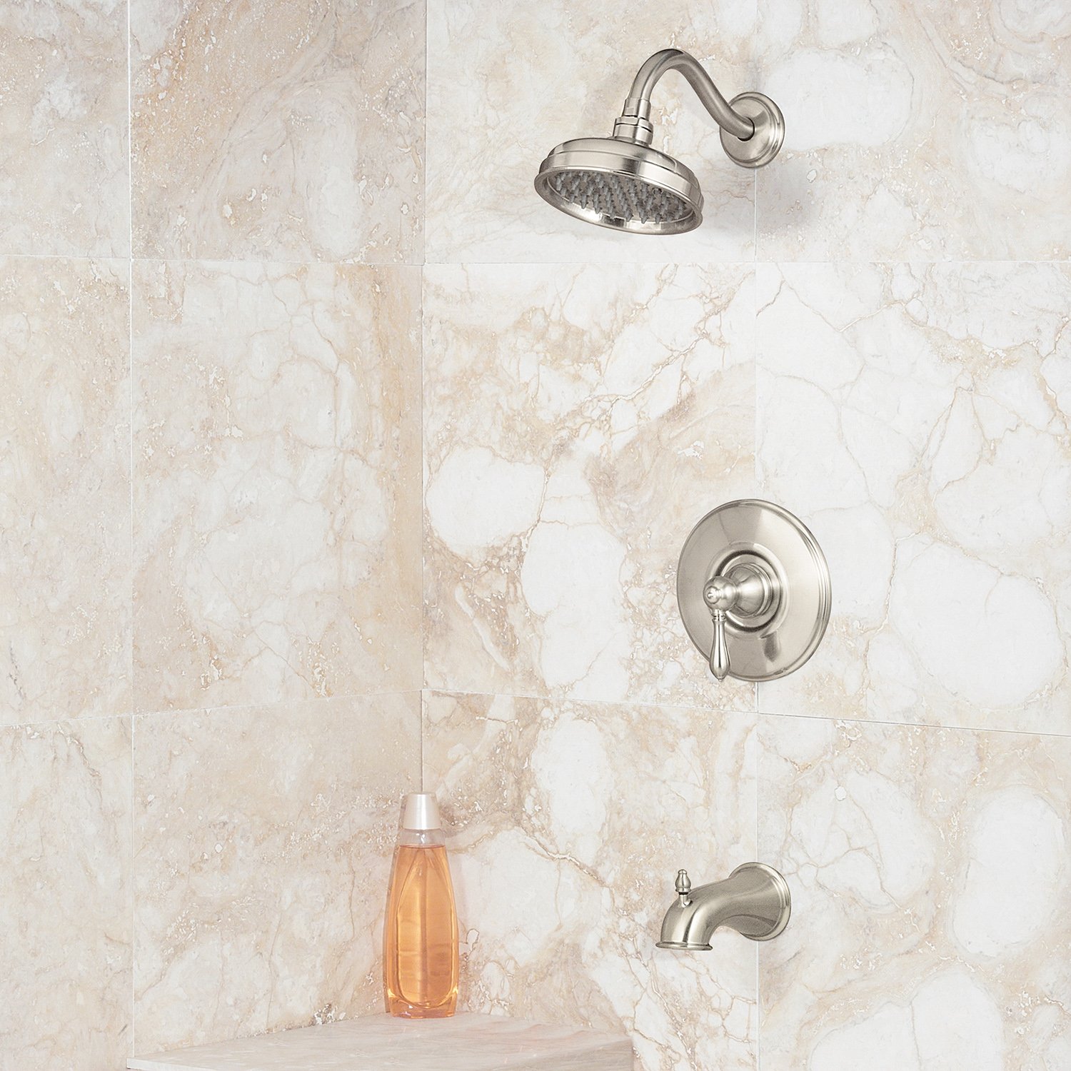 Pfister LG89-8MBK Marielle 1.8 GPM Tub & Shower Trim Kit in Brushed Nickel - Perfect for Bathroom Renovation & Modern Home Upgrade