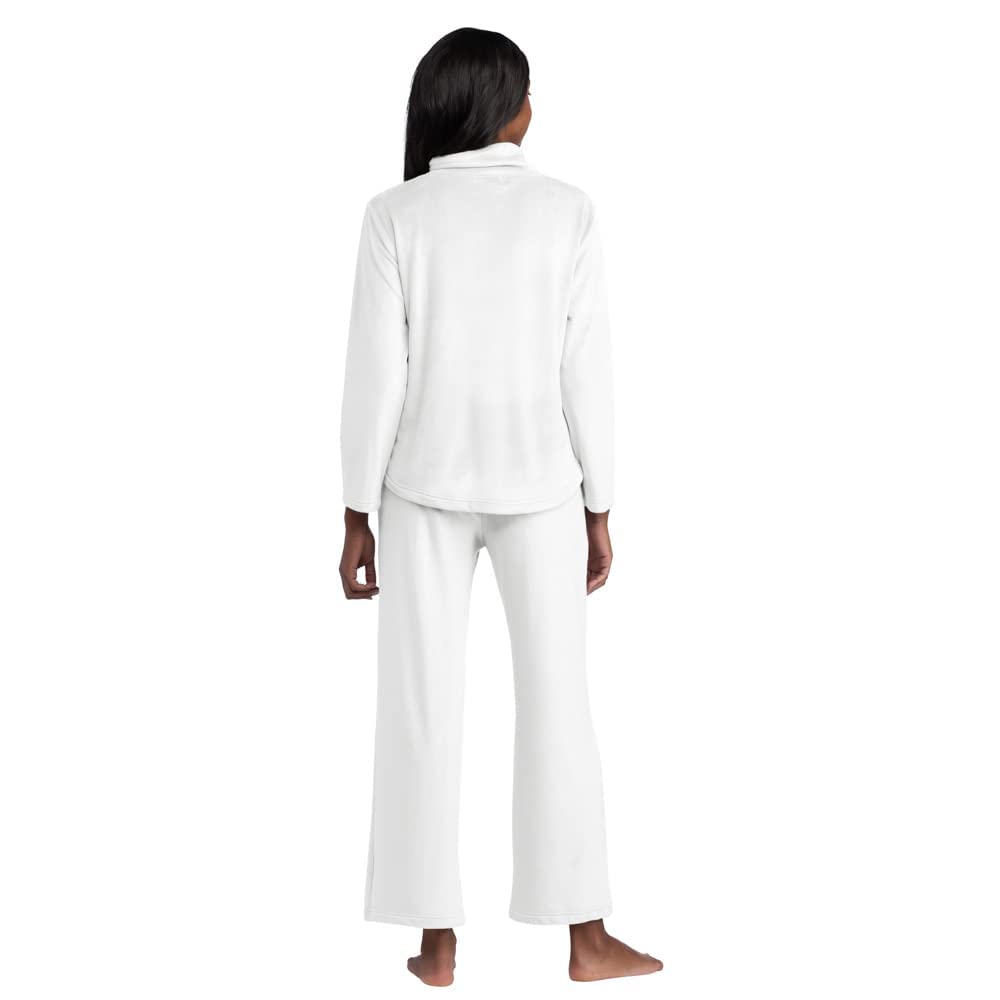 Softies Feather Velour Funnel Neck Lounge Set for Women - Cozy Two-Piece Pajama Set with Long Sleeve Top & Pants - Perfect for Home Relaxation, Lounging & Sleepwear