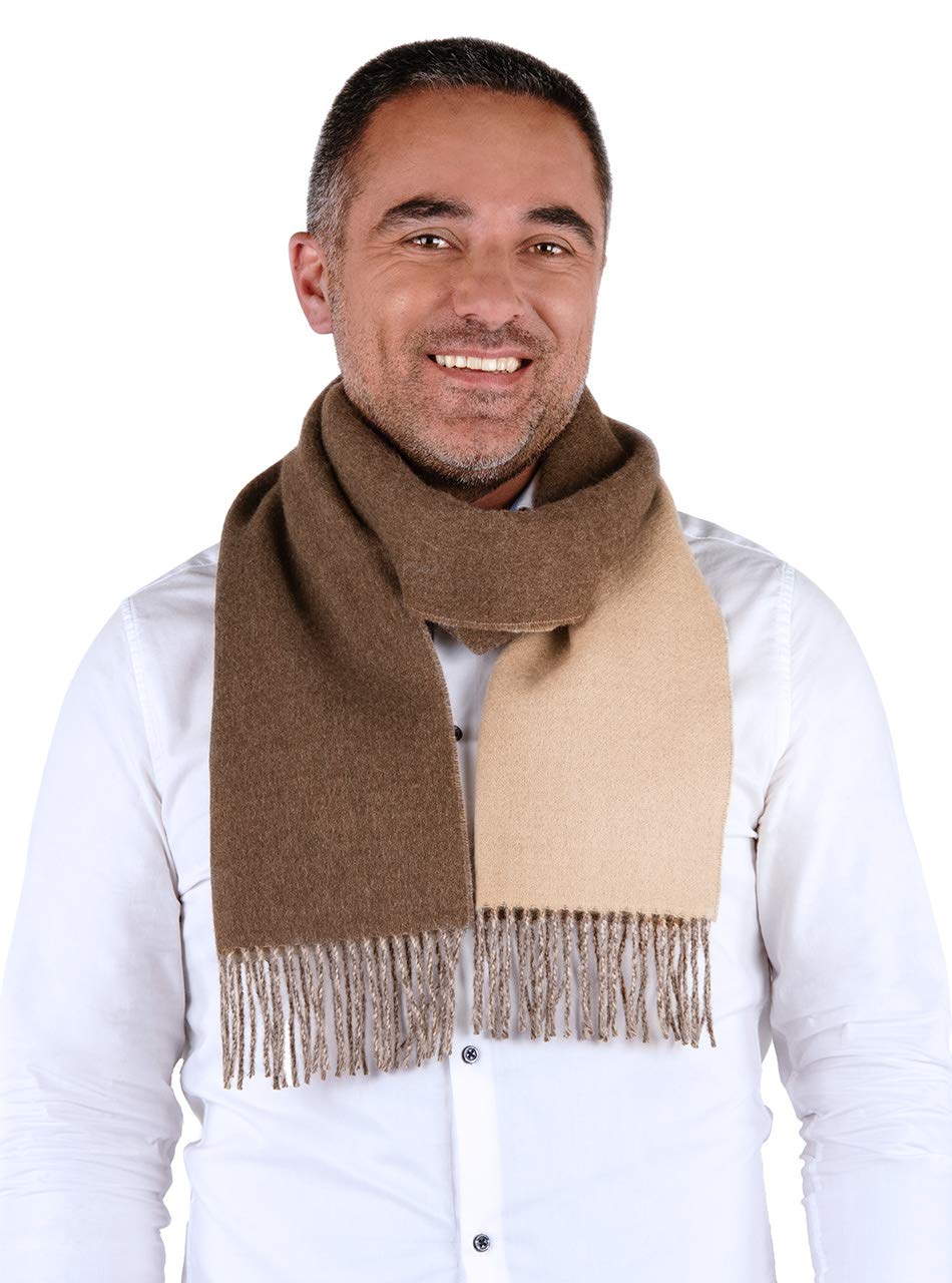 Premium 100% Pure Baby Alpaca Wool Scarf - Soft Double Sided Reversible Winter Wrap - Inca Fashions Luxury Accessory for Women & Men - Perfect for Cold Weather, Travel & Gift Giving
