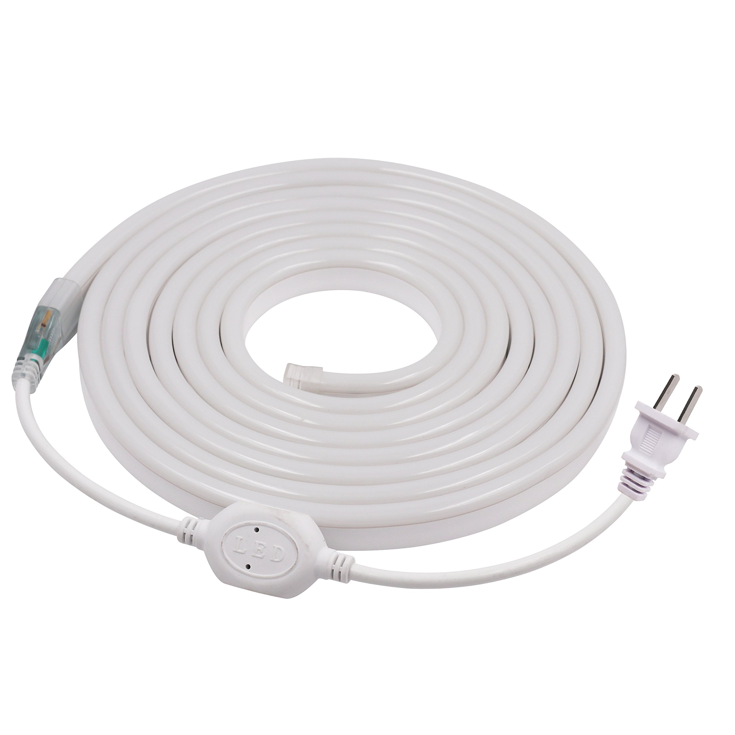 164ft LED Rope Neon Light - Waterproof 110V Flexible US Plug with 6000 SMD 2835 LEDs for Indoor/Outdoor Home Decoration (Warm White) | Perfect for Bedroom, Party, Wedding & Holiday Lighting