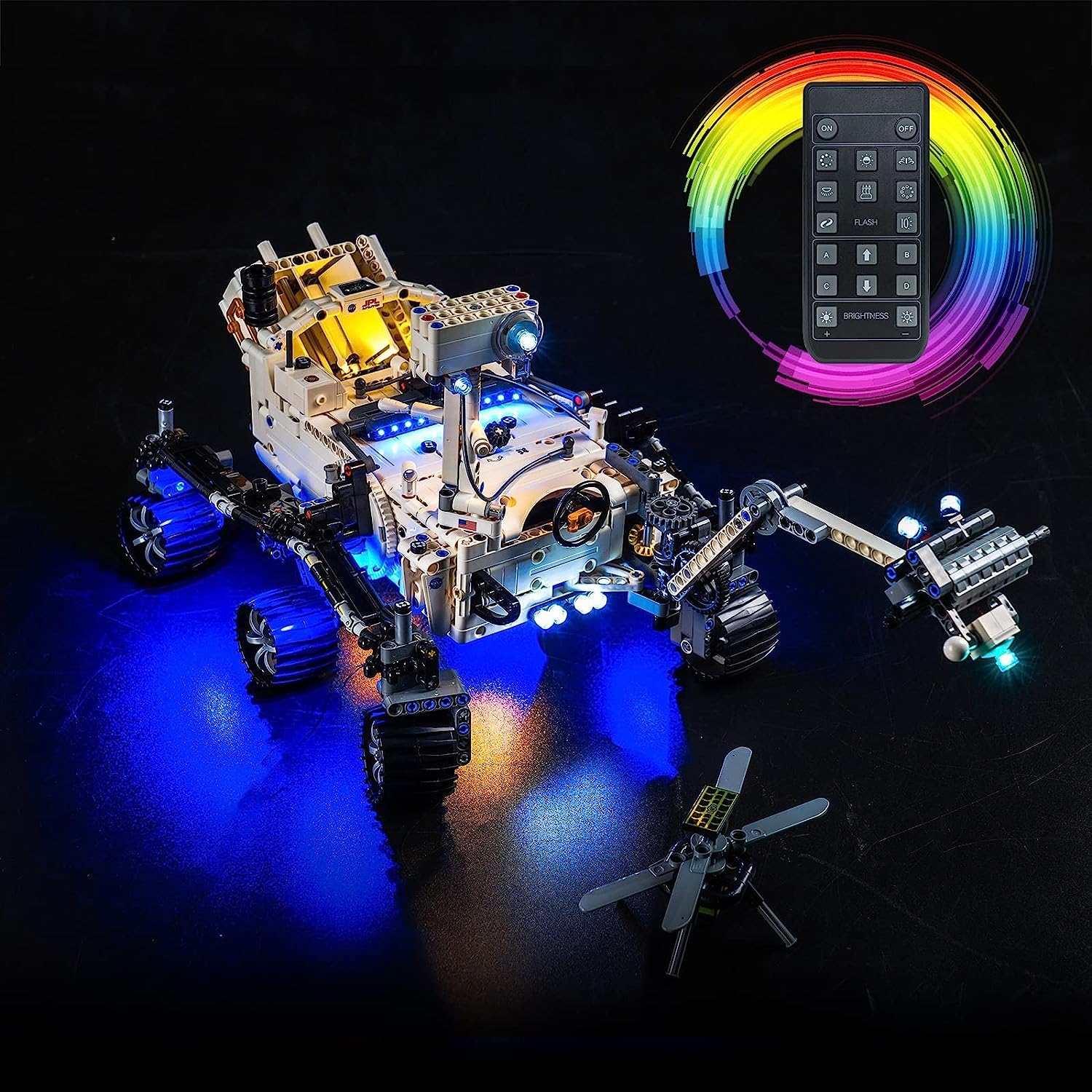 Remote Control LED Lighting Kit for NASA Mars Rover Perseverance 42158 (Non-Lego Model) - Creative Building Toy for Boys and Adults - Perfect for Space Exploration Play & Display Collections