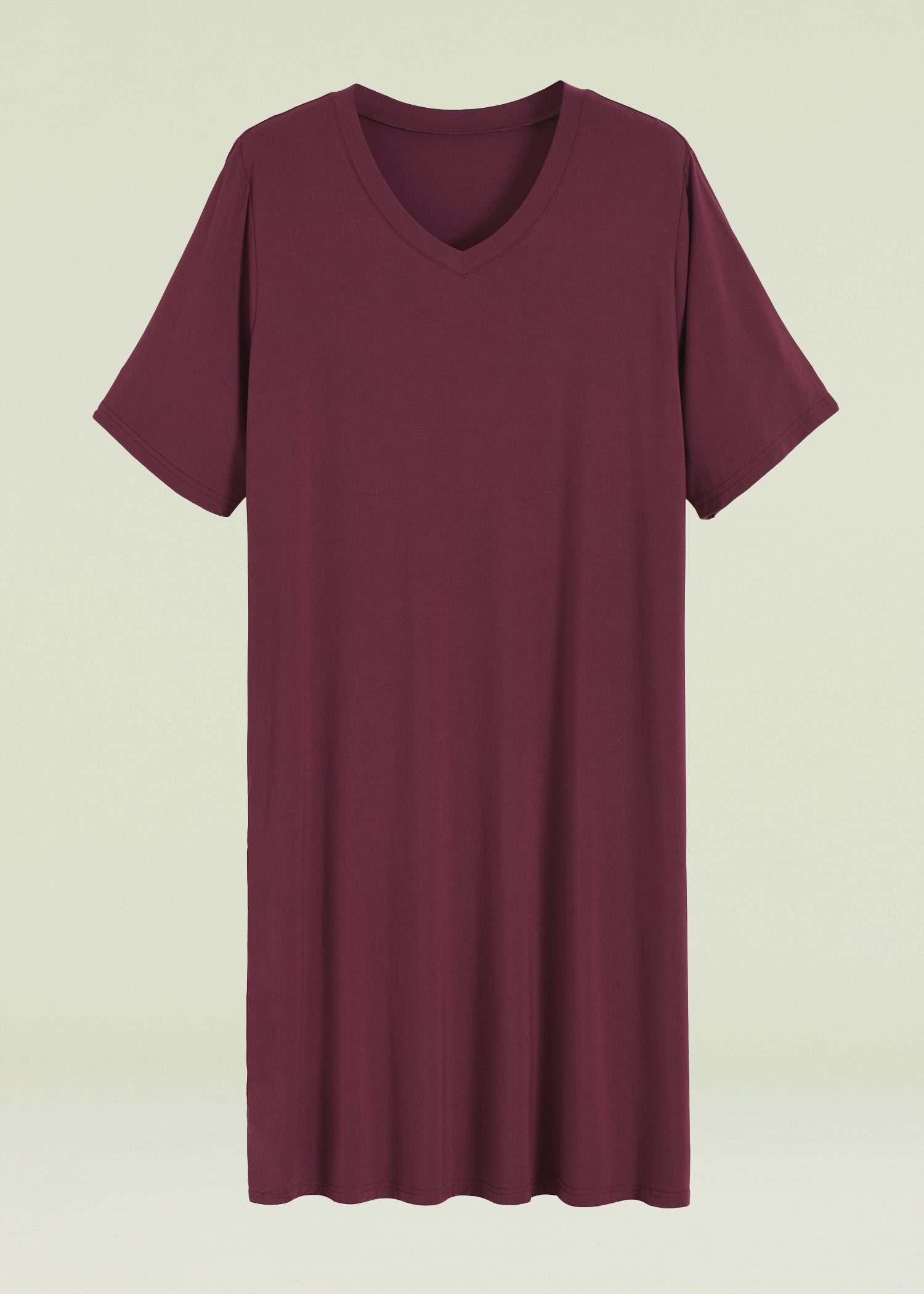 Comfortable Women's Bamboo Viscose Nightgown - Soft V-Neck Sleep Shirt with Pockets for Lounge & Sleep | Breathable & Eco-Friendly Pajama Dress for Women