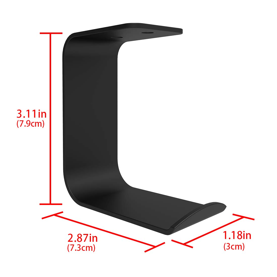 Geekria Aluminum Headphone Wall Mount Holder - 2 Pack Black, Compatible with Bose Sony Beyerdynamic AKG ATH Sennheiser JBL - Perfect for Gaming Headsets & Over-Ear Headphones Display in Home Office or Studio