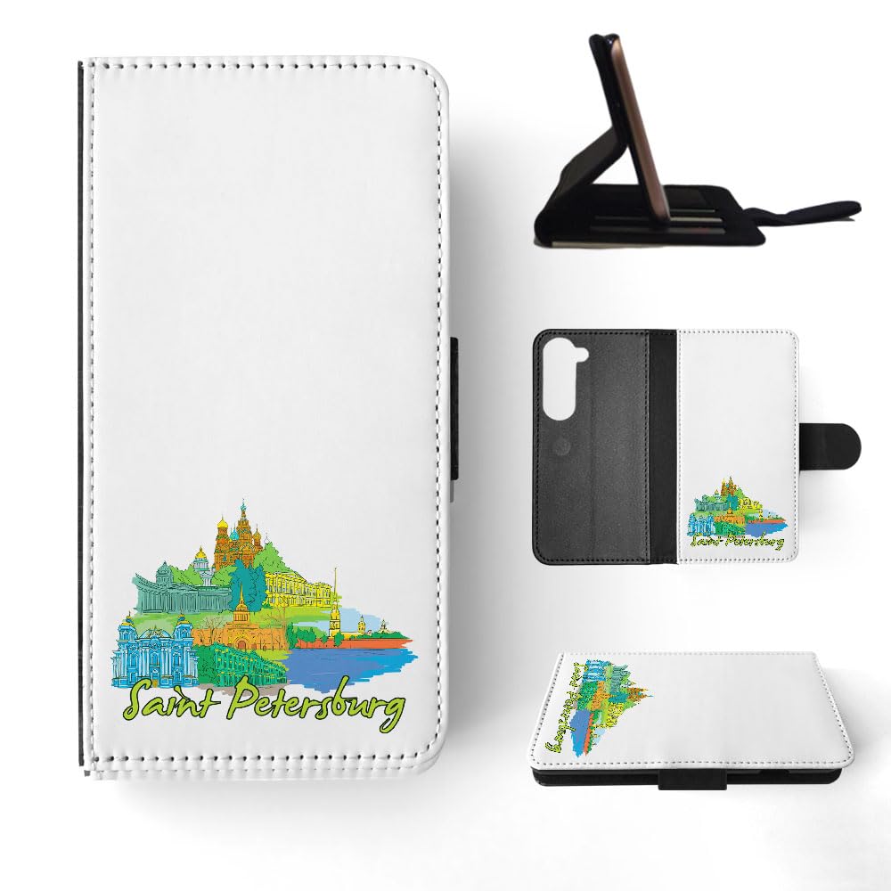 Premium Saint Petersburg Russia FLIP Wallet Phone Case for Samsung Galaxy S23 - Slim Protective Cover with Card Slots & RFID Blocking - Perfect for Travel, Work & Daily Use