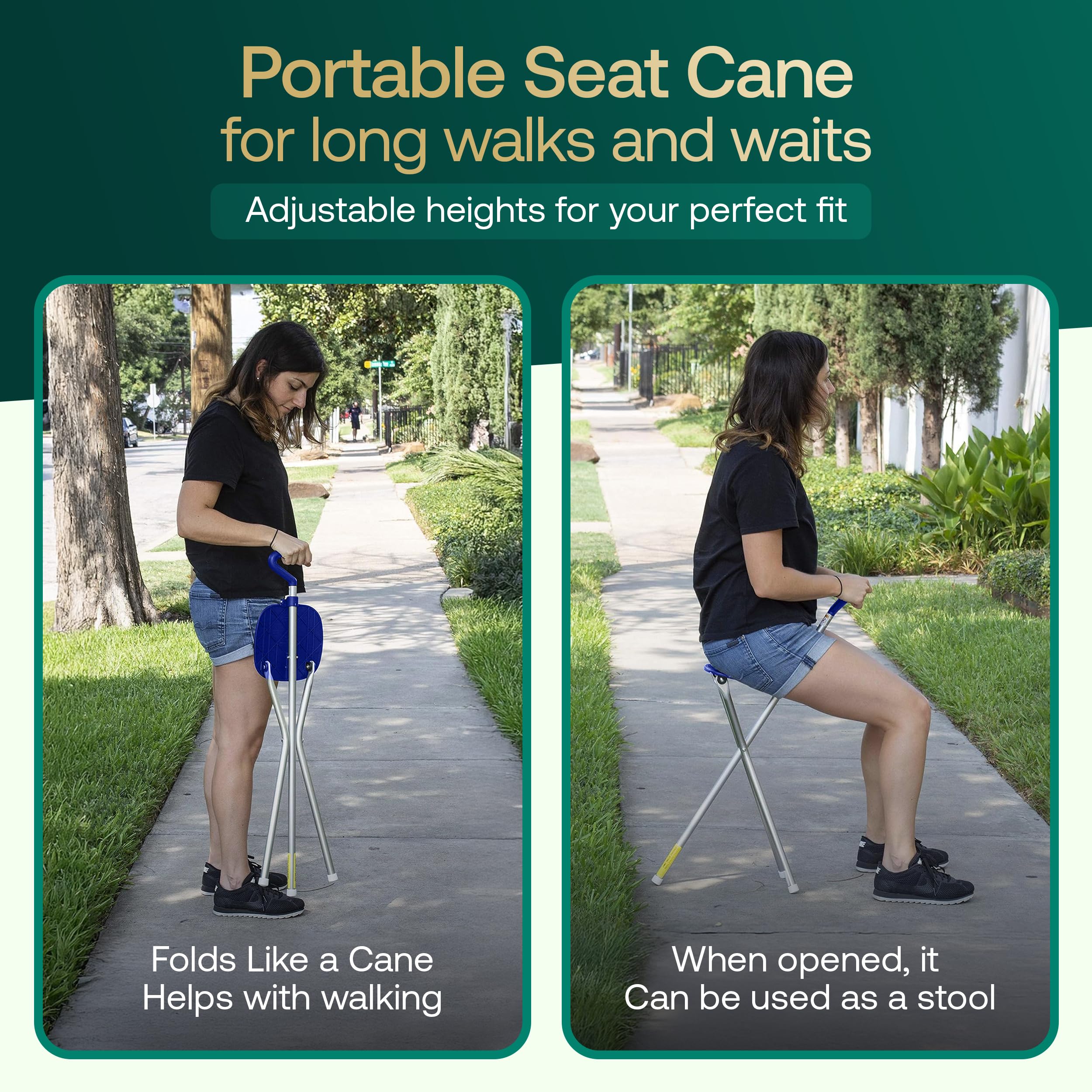 Premium US Marine Walking Stick - Lightweight Adjustable Hiking Cane for Men & Women - Ideal for Outdoor Adventures, Hiking, and Mobility Support