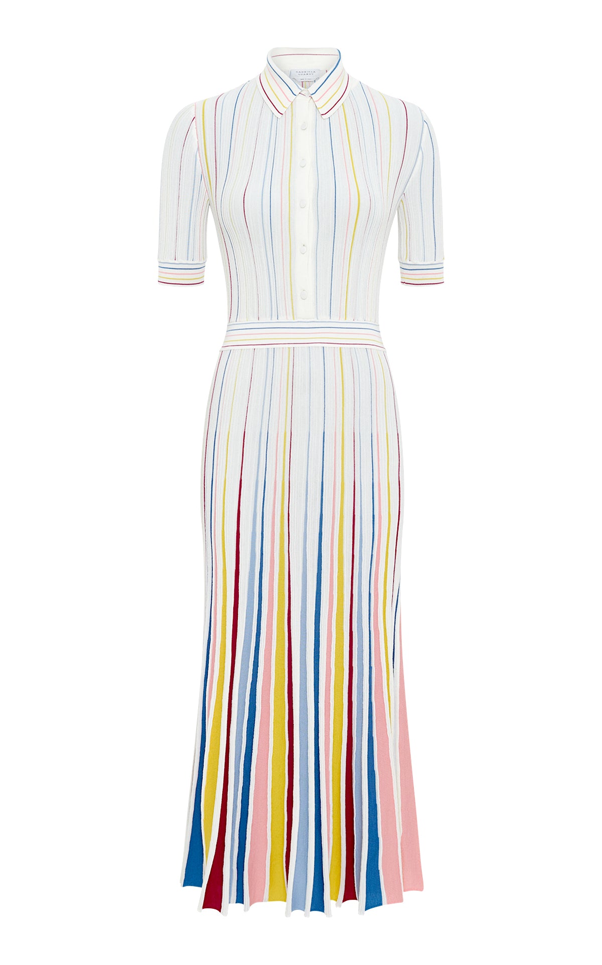Calypso Pinstripe Knit Midi Dress in Ivory Multi - Soft Merino Wool Women's Casual Dress for Fall & Winter, Perfect for Office Wear, Date Nights and Holiday Parties