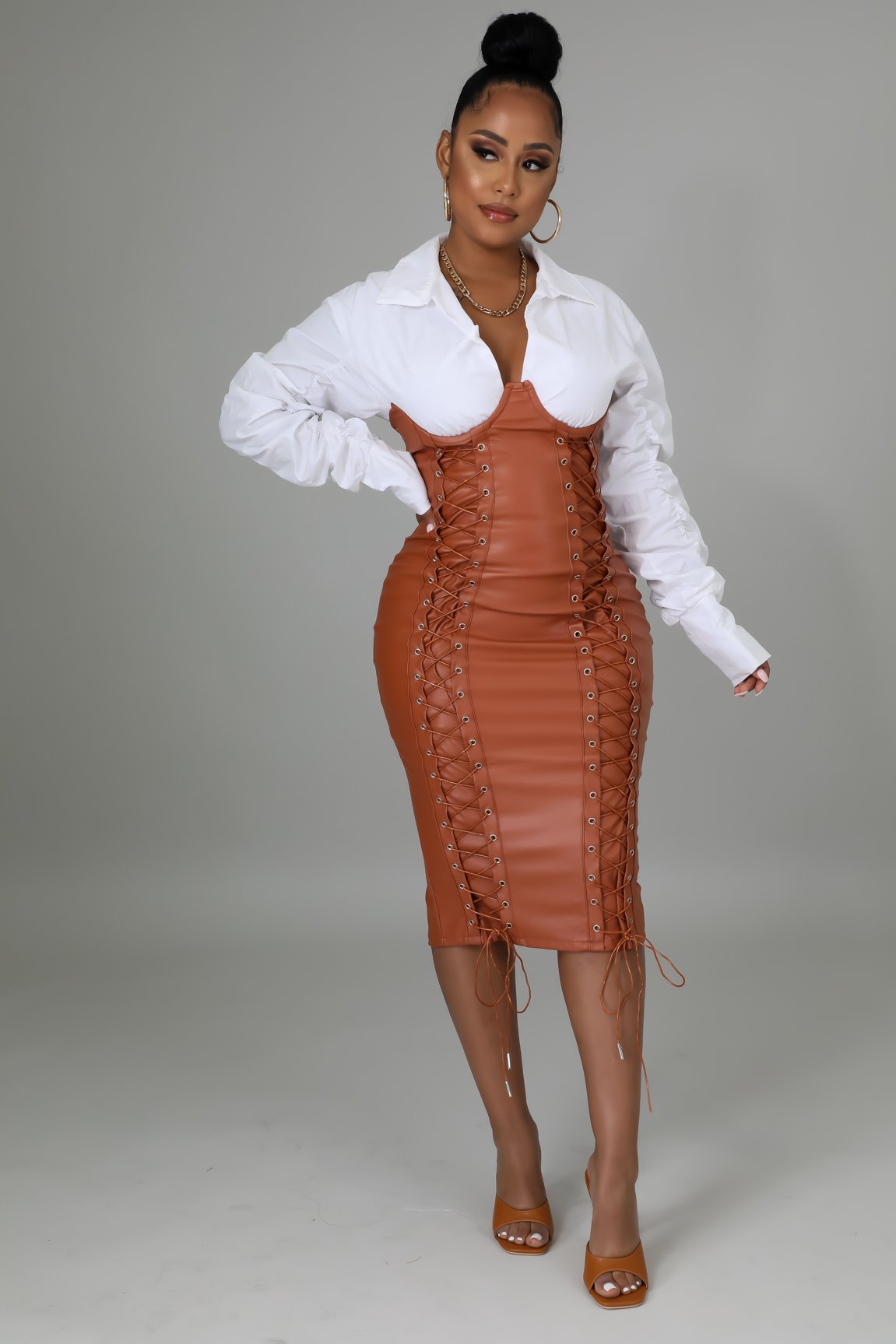 Karley Skirt in Camel Color | Women's Casual Midi Skirt | Perfect for Office, Date Night & Spring Outfits