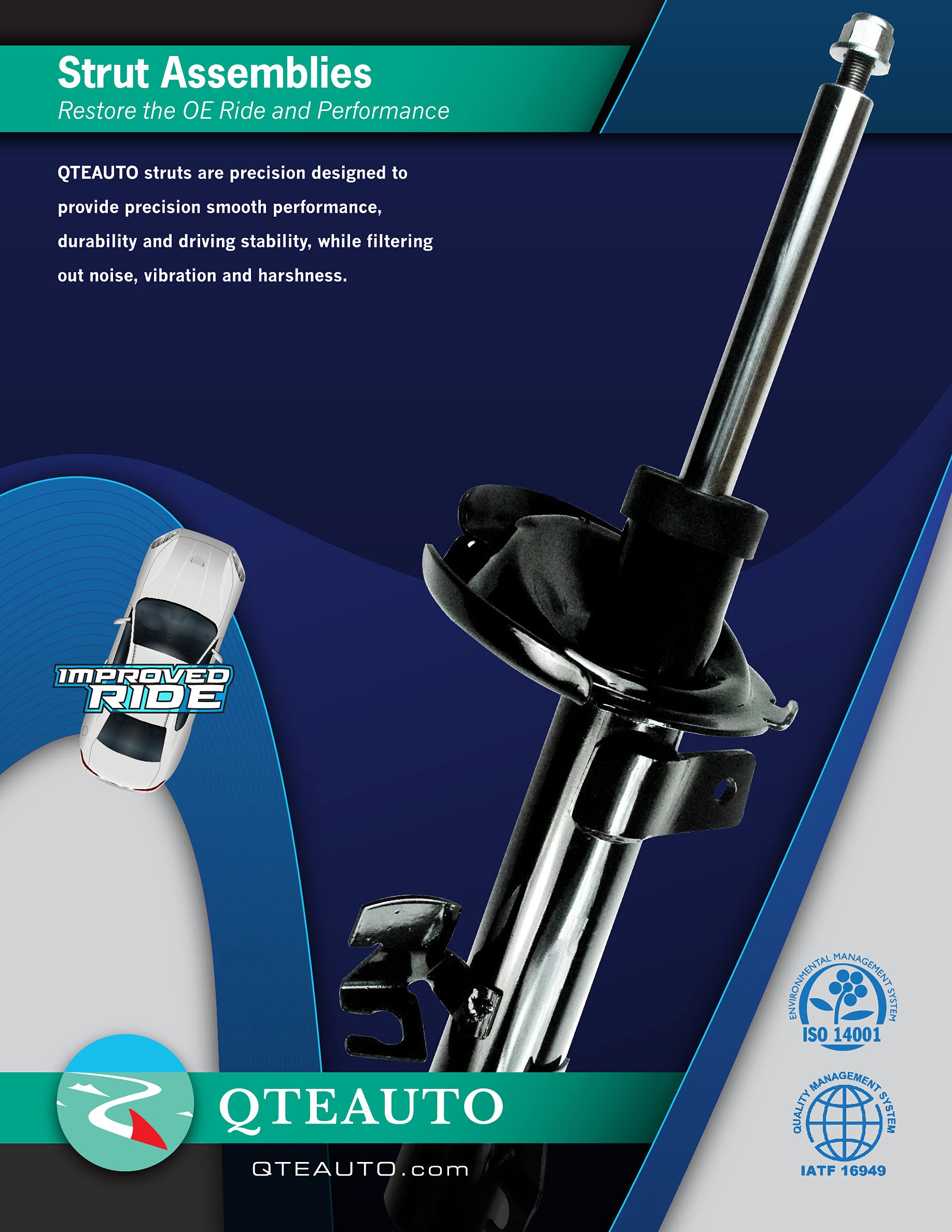 PM Auto Front Suspension Strut Assembly Compatible with 2011-2023 Dodge Charger RWD - Replacement for Smooth Ride & Enhanced Handling - Perfect for Daily Commute & Performance Driving