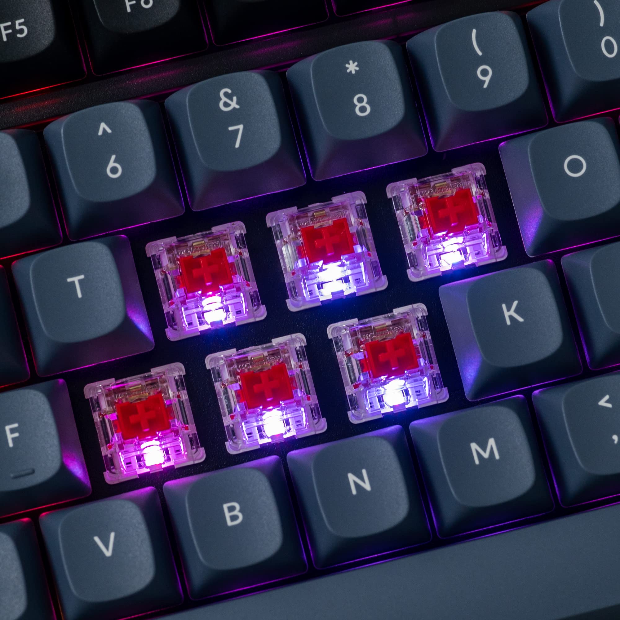 Keychron V1 Wired Custom Mechanical Keyboard with Knob - 75% Compact Layout, QMK/VIA Programmable, Hot-Swappable K Pro Red Switches, Mac/Windows/Linux Compatible (Frosted Black Translucent) - Perfect for Gaming, Coding & Office Work