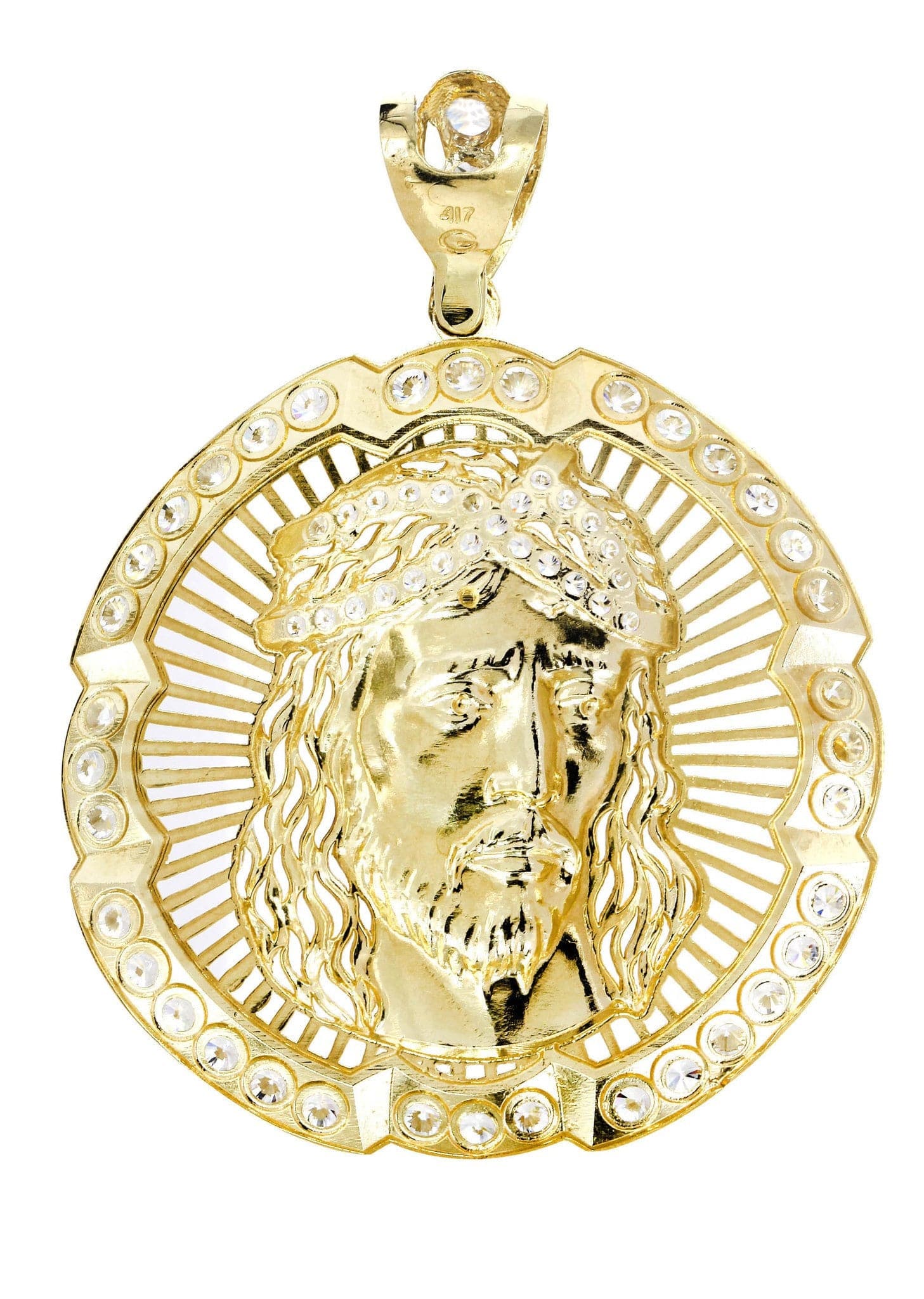 10K Gold Jesus Piece Pendant Necklace - 18.7 Grams Religious Jewelry for Men & Women - Perfect for Church, Gifts & Everyday Wear