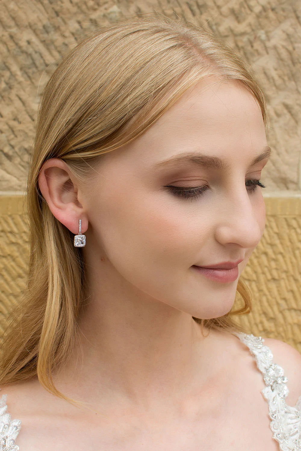 Elegant Square Crystal Bridal Drop Earrings - Wedding Jewelry for Brides, Bridesmaids & Formal Occasions