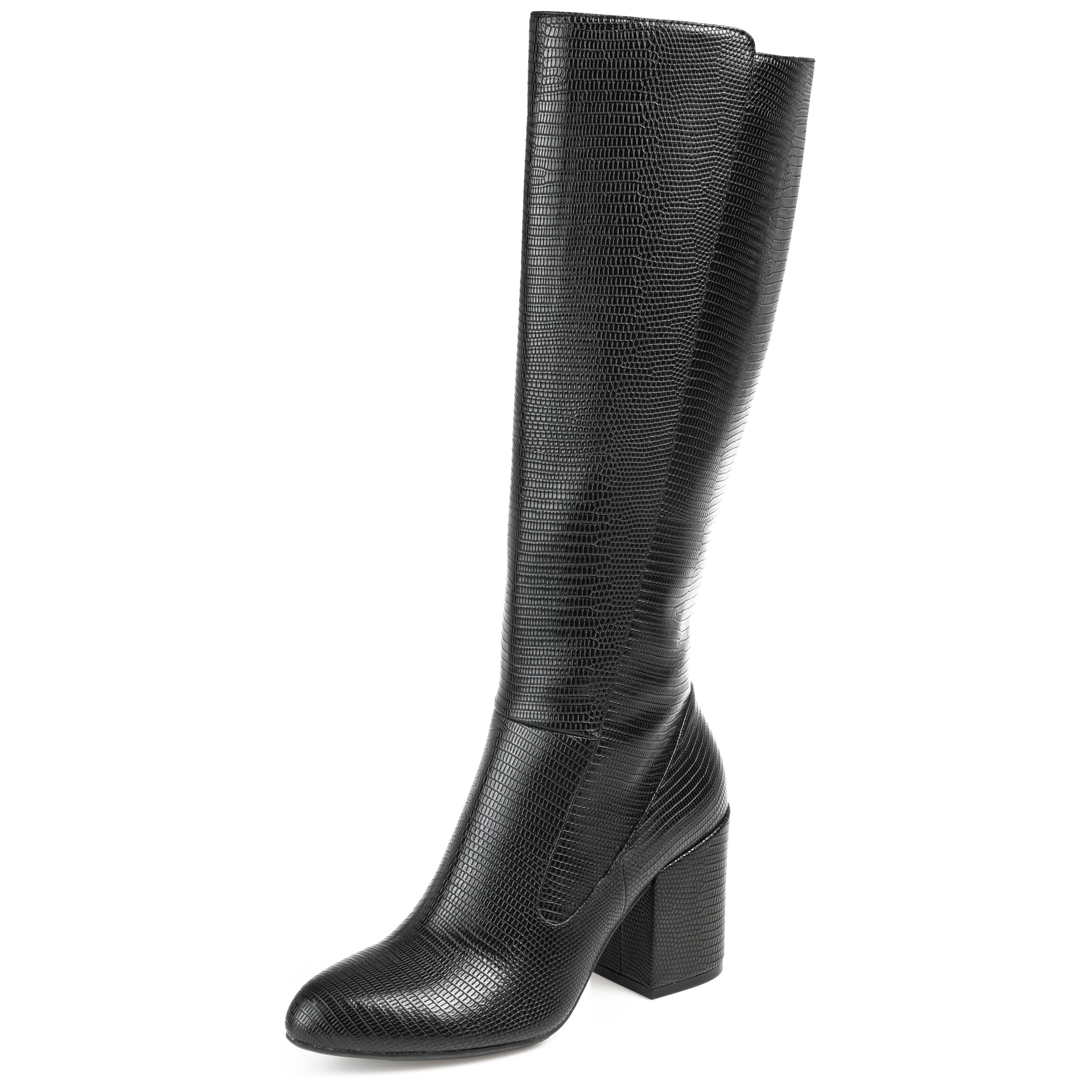 Journee Women's Comfort Foam Extra Wide Calf Tavia Boots - Black, Size 9.5 | Slip Resistant & Cushioned for All-Day Wear | Perfect for Work, Office & Winter Outfits