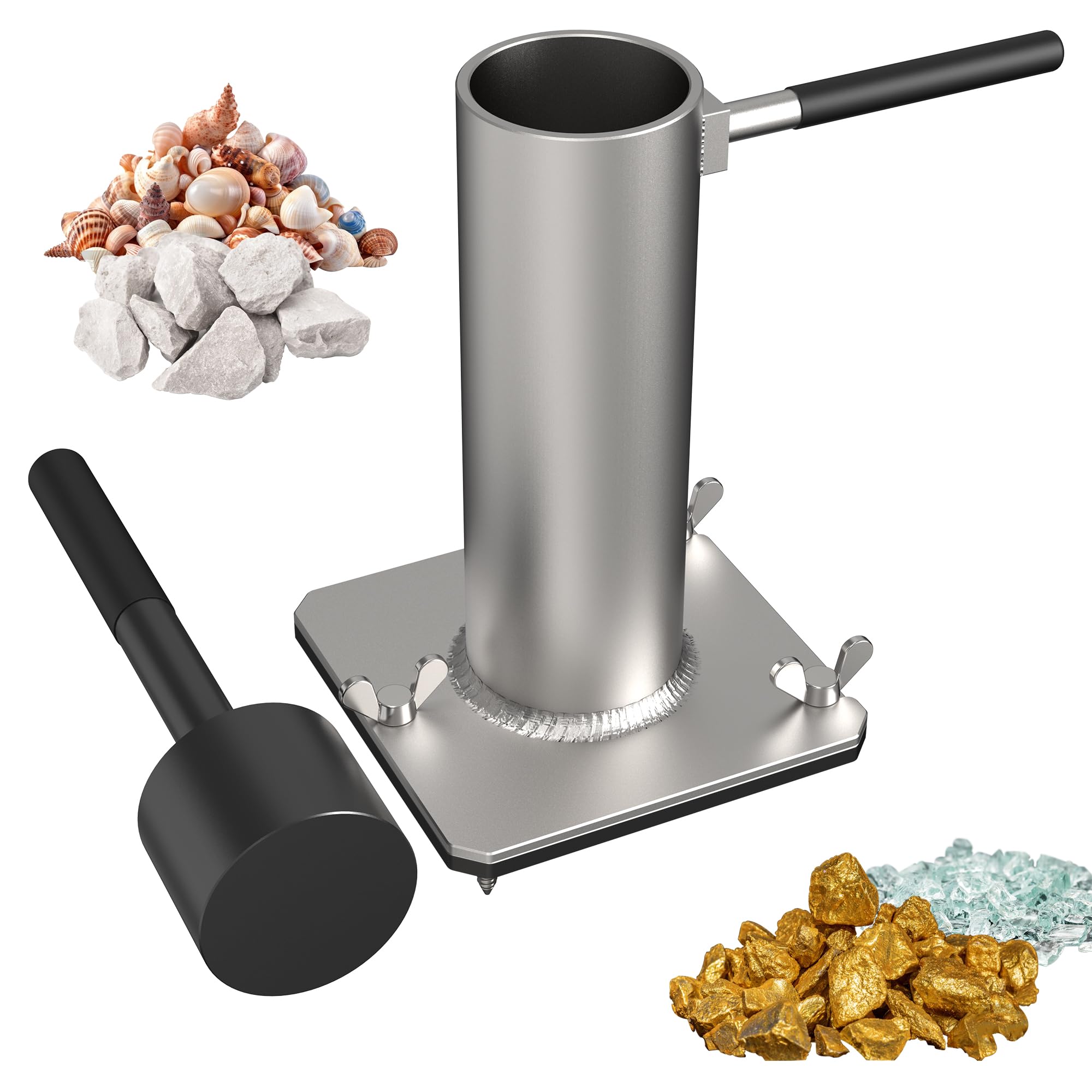 Rock Crusher & Can Crusher for Gold Prospecting - Heavy Duty Ore Crusher, Frit Maker & Glass Breaker for Mining, Gold Panning, Rockhounding | Perfect for Outdoor Adventures, DIY Projects & Metal Detecting