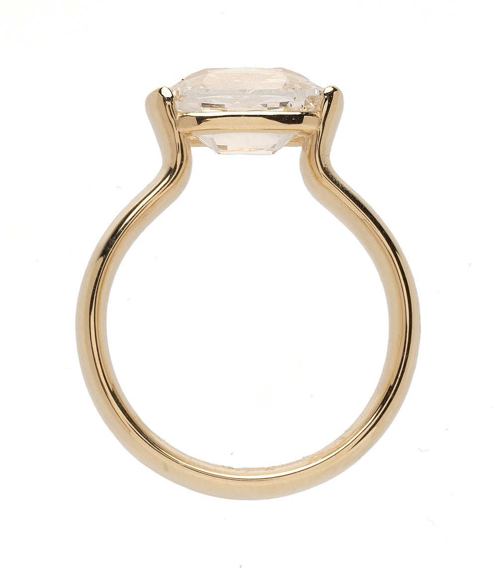 Bardot Half Bezel Engagement Ring - Elegant Solitaire Diamond Ring for Women | Perfect for Proposals, Anniversaries & Special Occasions