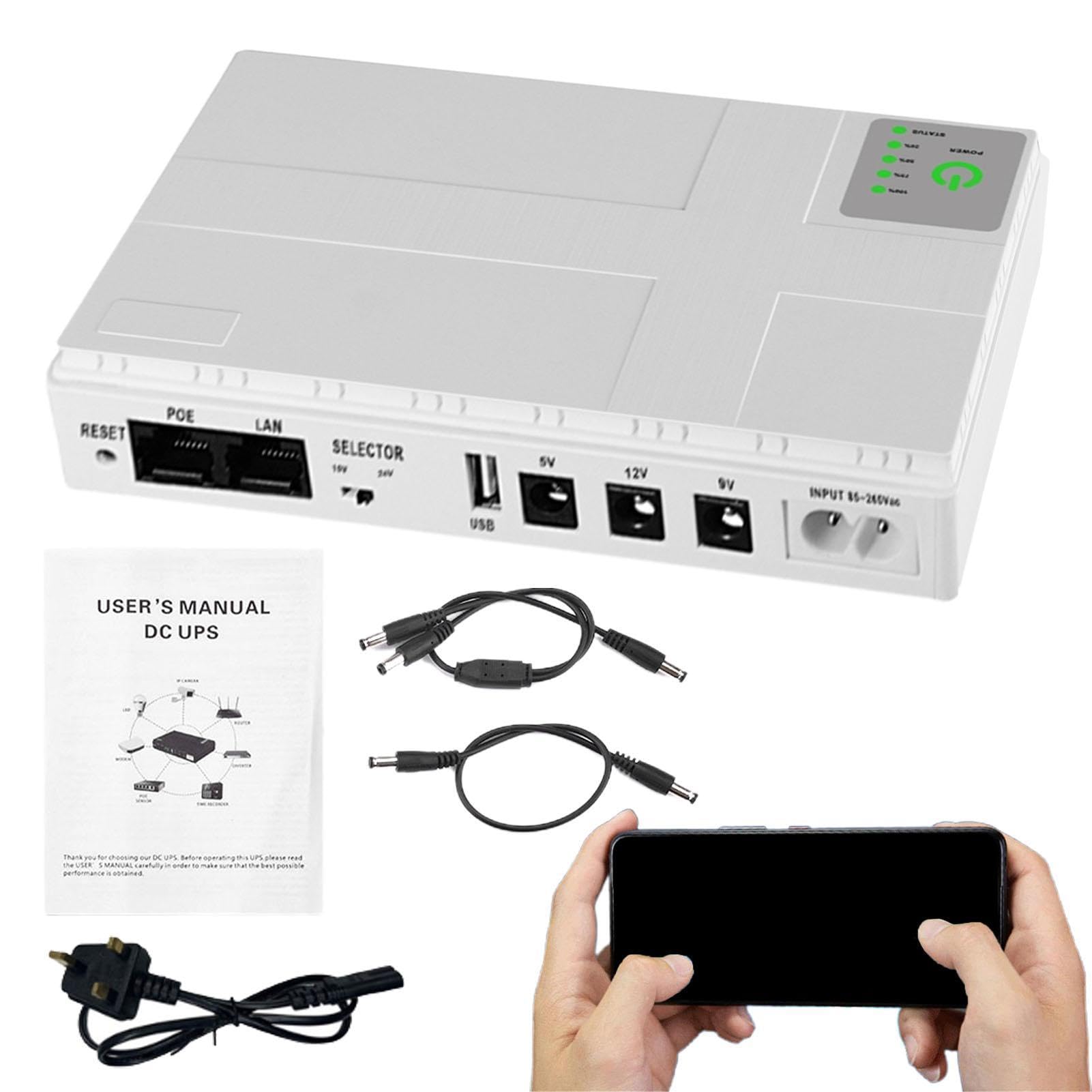 Security Camera Backup Battery - UPS Power Supply for WiFi Cameras & Modem Routers | Emergency Power Backup for Home & Office Security Systems