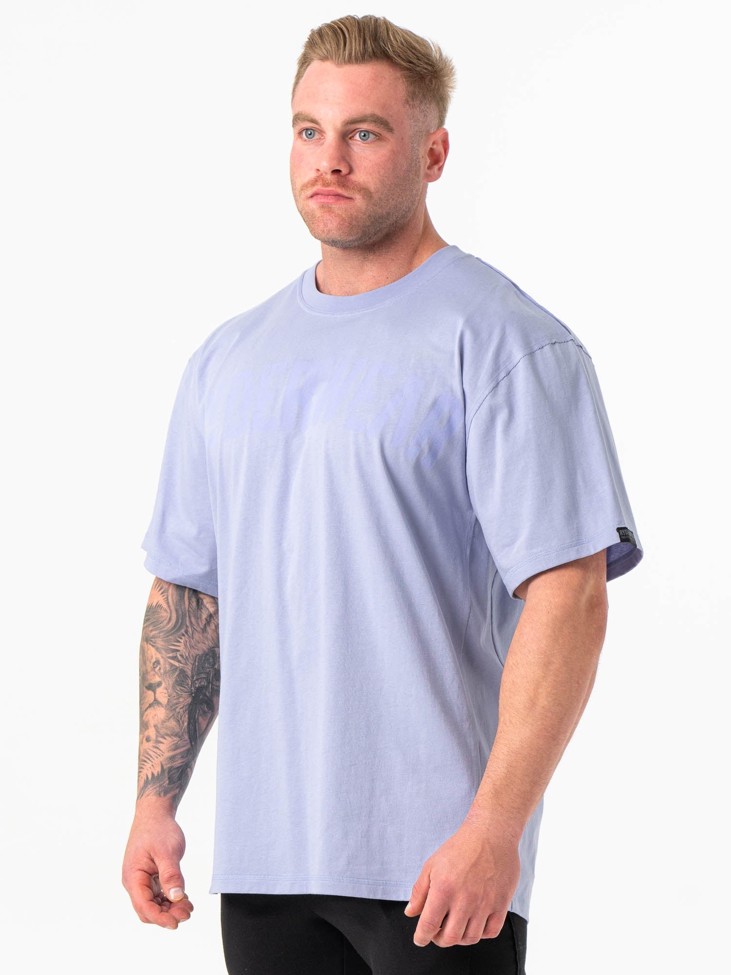Force Oversized T-Shirt for Men & Women - Soft Cotton Streetwear Tee in Lilac Blue | Casual Wear, Loungewear, and Street Style Outfits