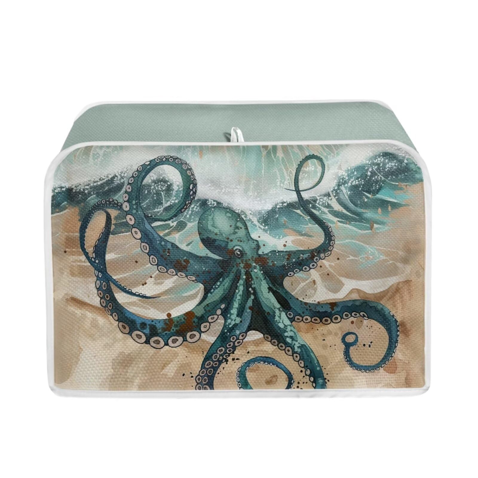 ZFRXIGN Octopus Toaster Cover - 4 Slice Toaster Oven Cover with Top Handle, Washable Kitchen Appliance Cover for Home Decor, Trendy Ocean Animal Design - Perfect for Kitchen Countertop Protection & Small Appliance Organization