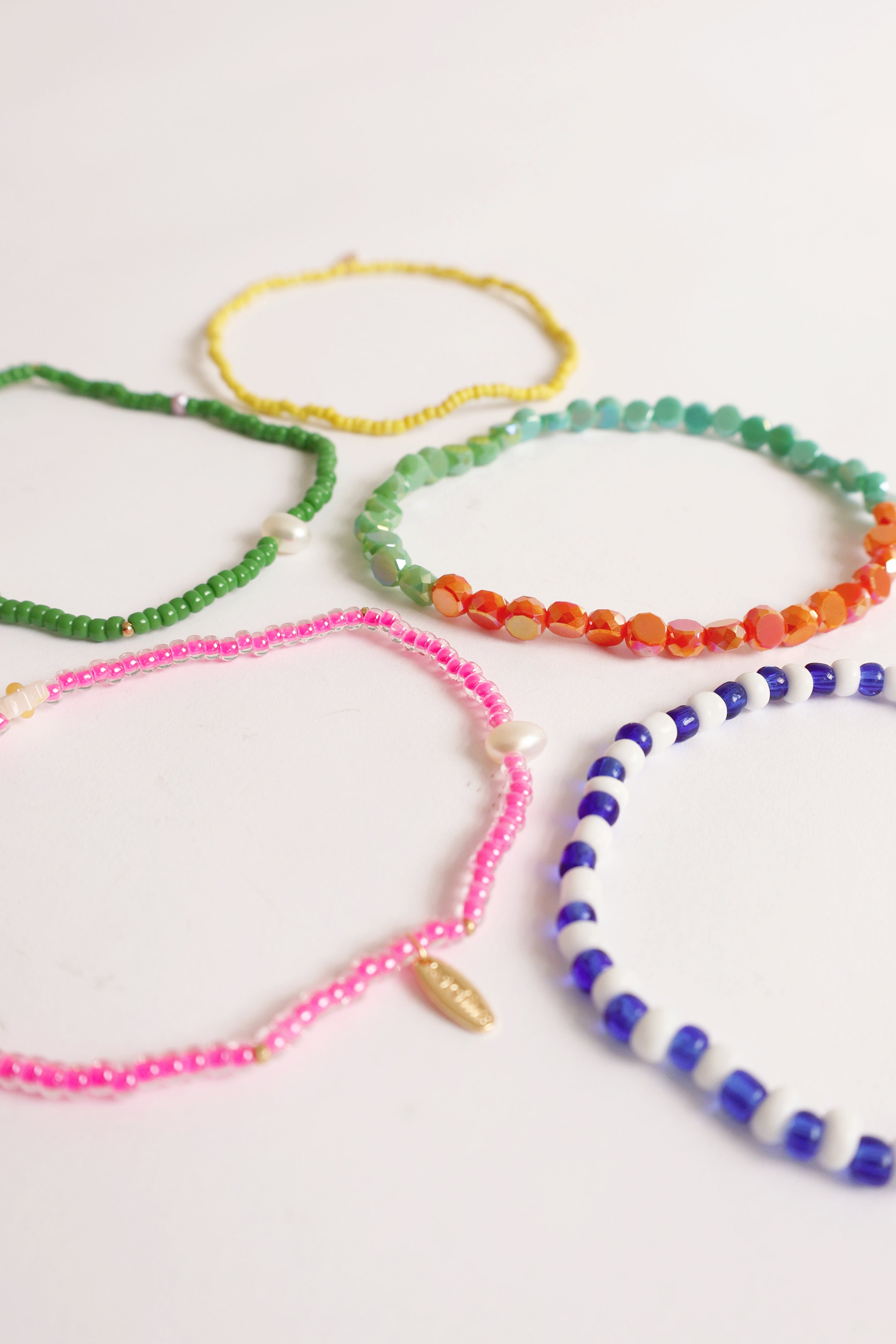 Ariana Beaded Anklet Set of 5 - Boho Chic Adjustable Ankle Bracelets for Women - Perfect for Beach, Festival, and Summer Outfits