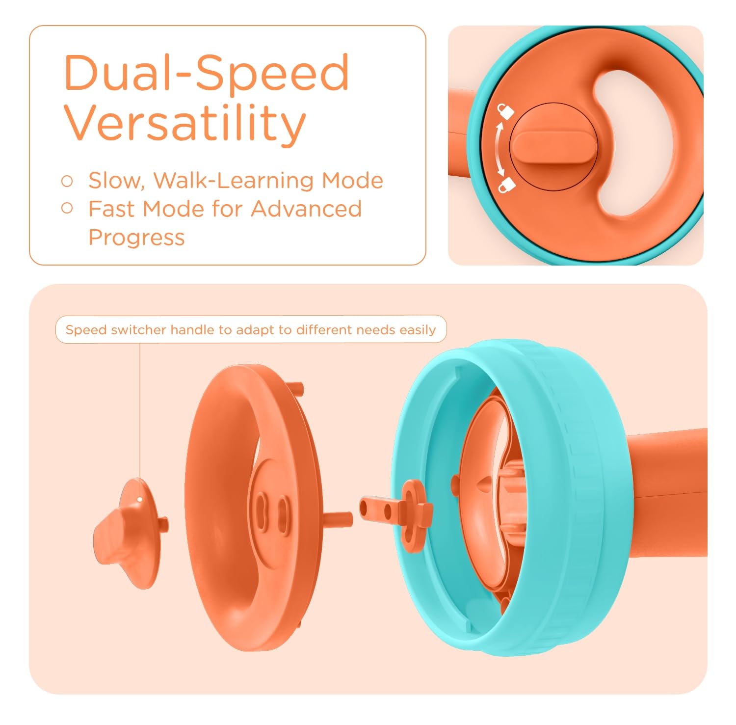 Montessori Baby Walker - Interactive Push & Pull Learning Toy for Toddlers with Soft Music, Lights, Adjustable Speed & Non-Slip Wheels | Educational Activity Center for Early Walking Development | Perfect for Home, Daycare & Playroom Use